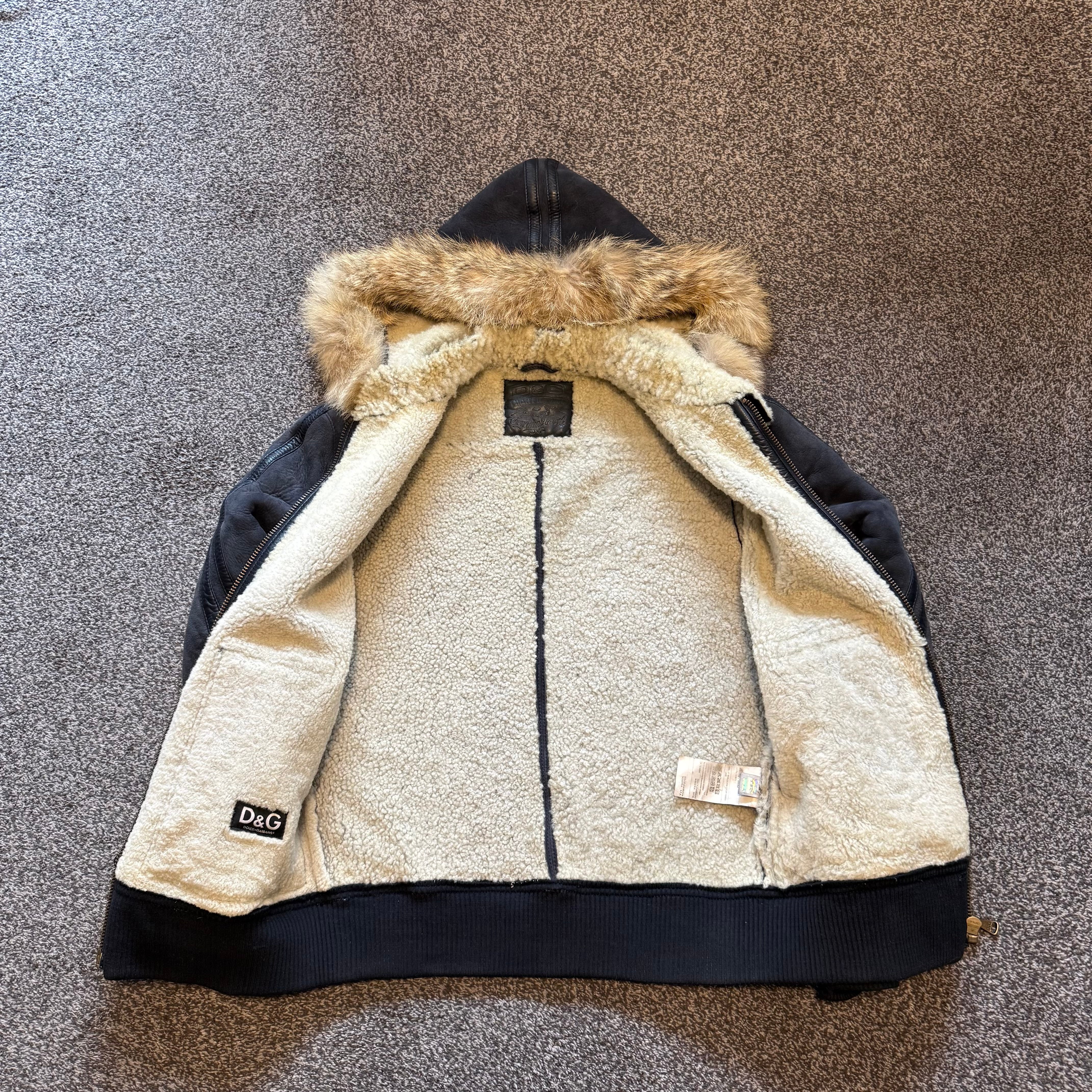 D&G Lambskin Suede Hooded Jacket