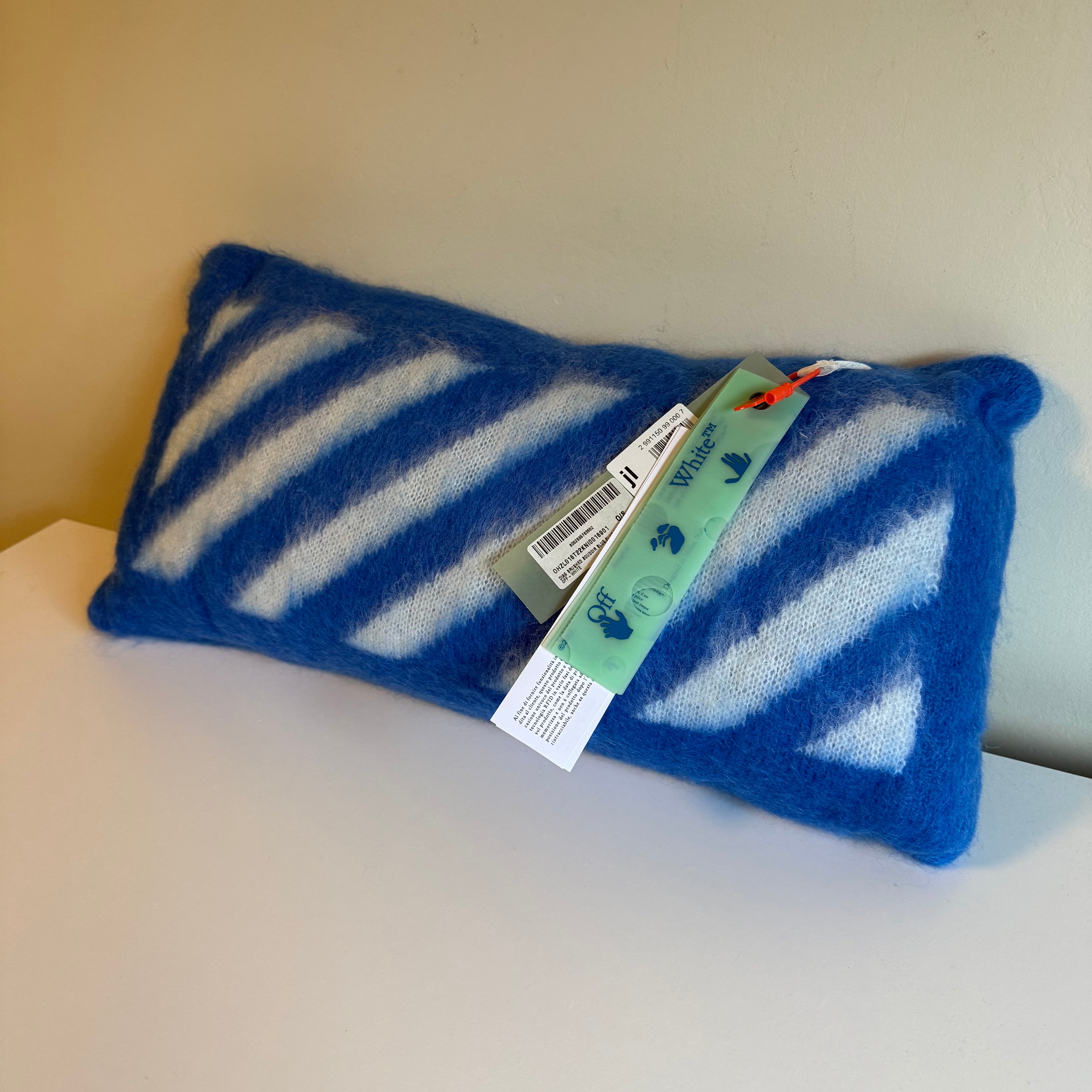 Off-White Pillow Blue White