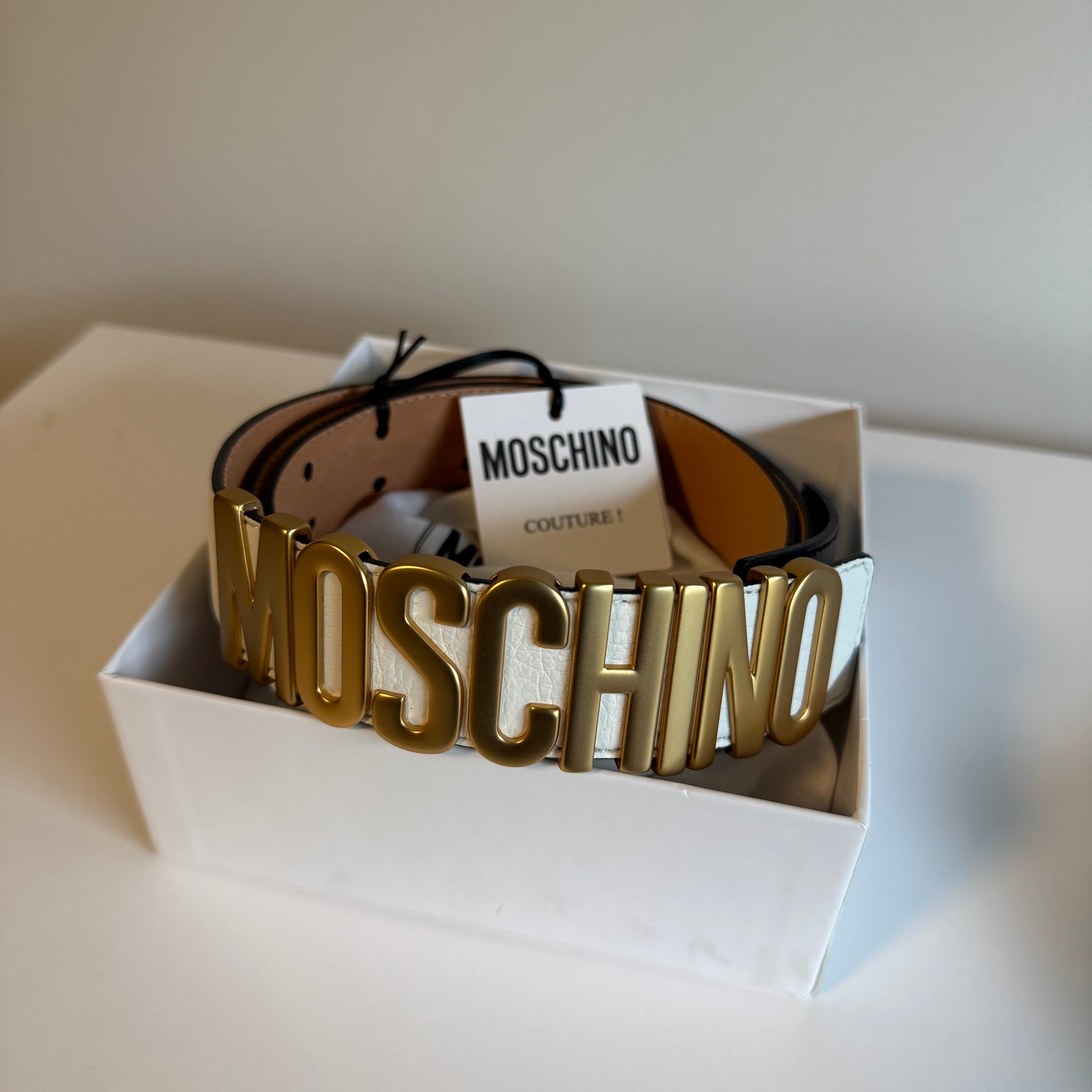 Moschino Leather Belt Size 54