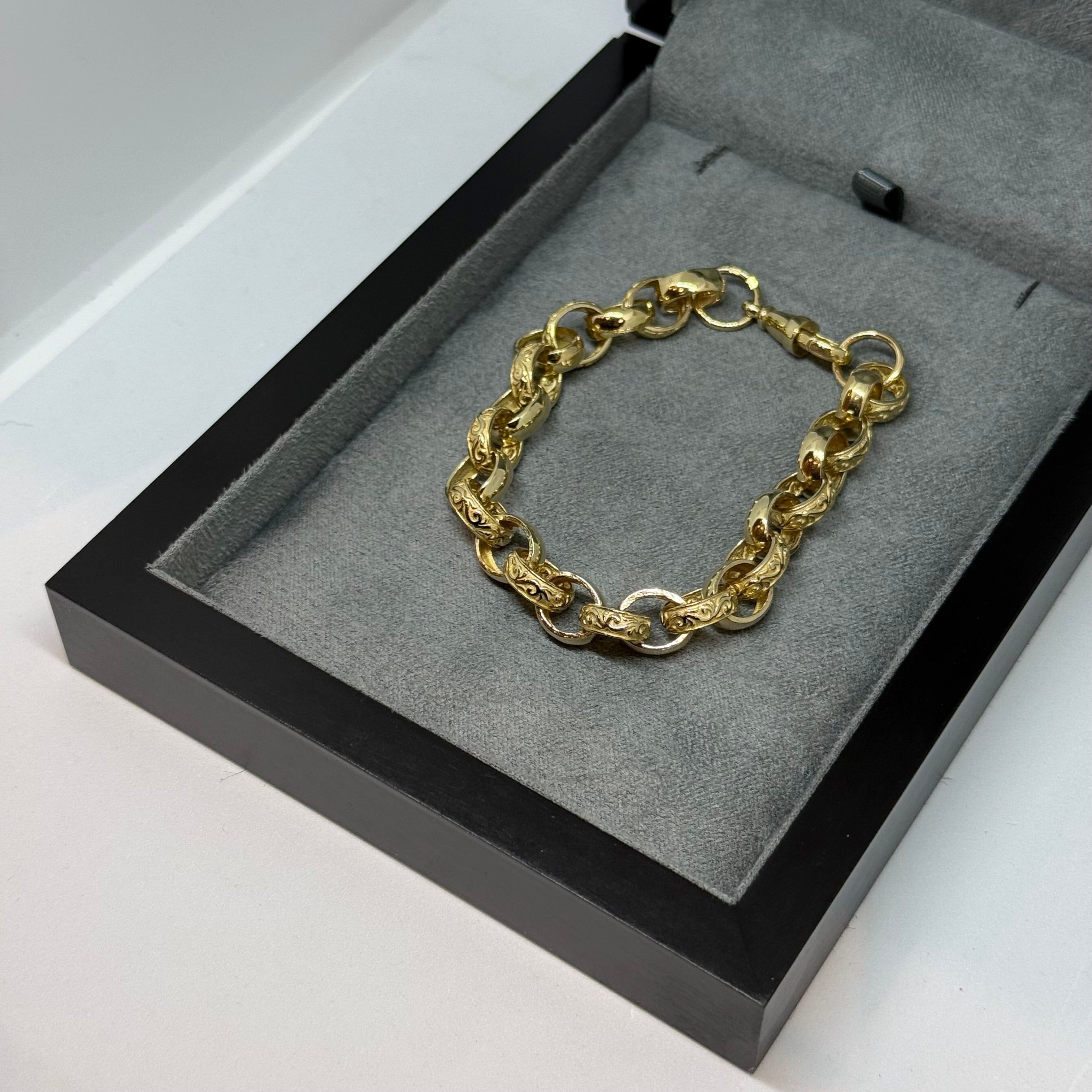 9ct Half Pattern Belcher Chain Bracelet