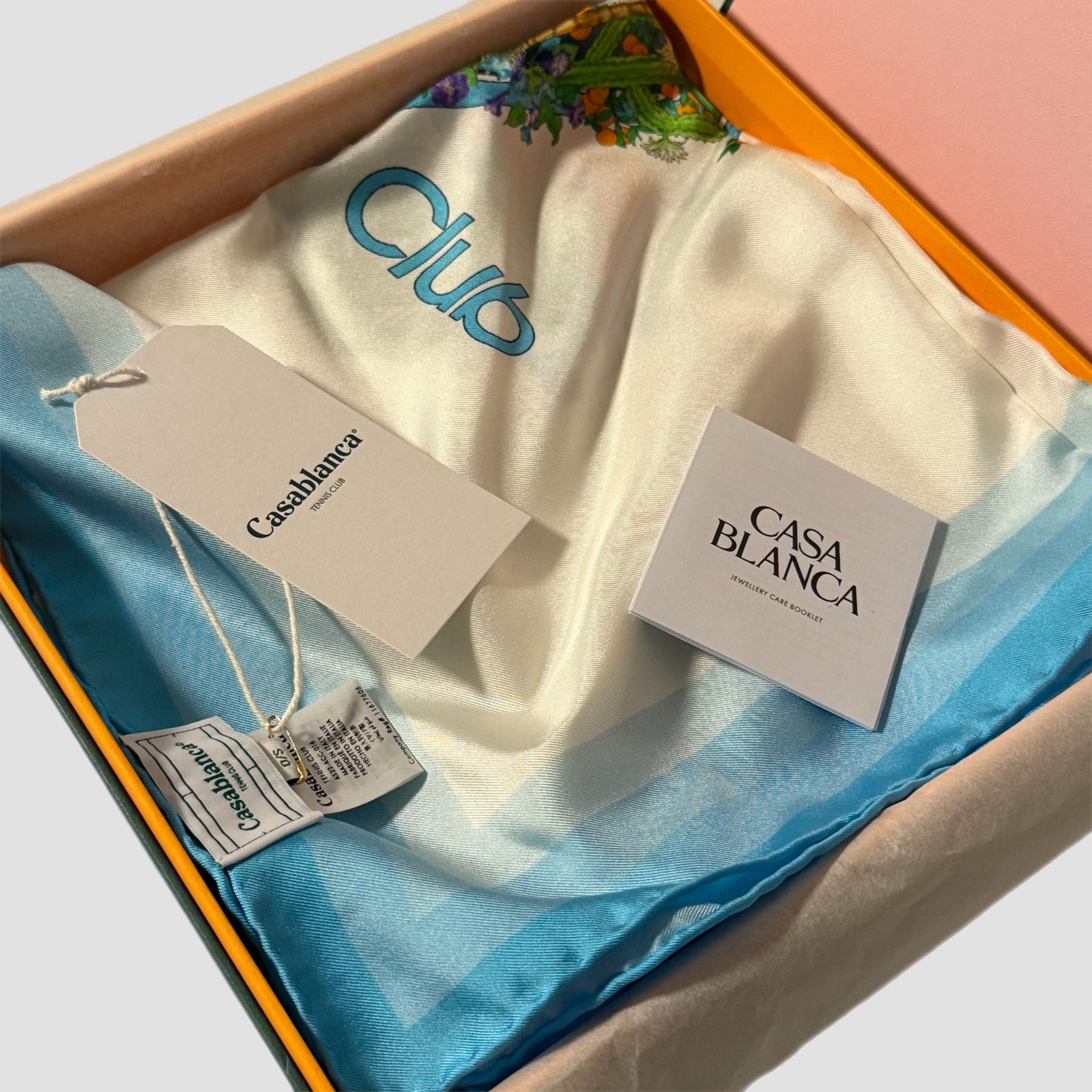 Casablanca Silk Twill Palm Springs Scarf Blue