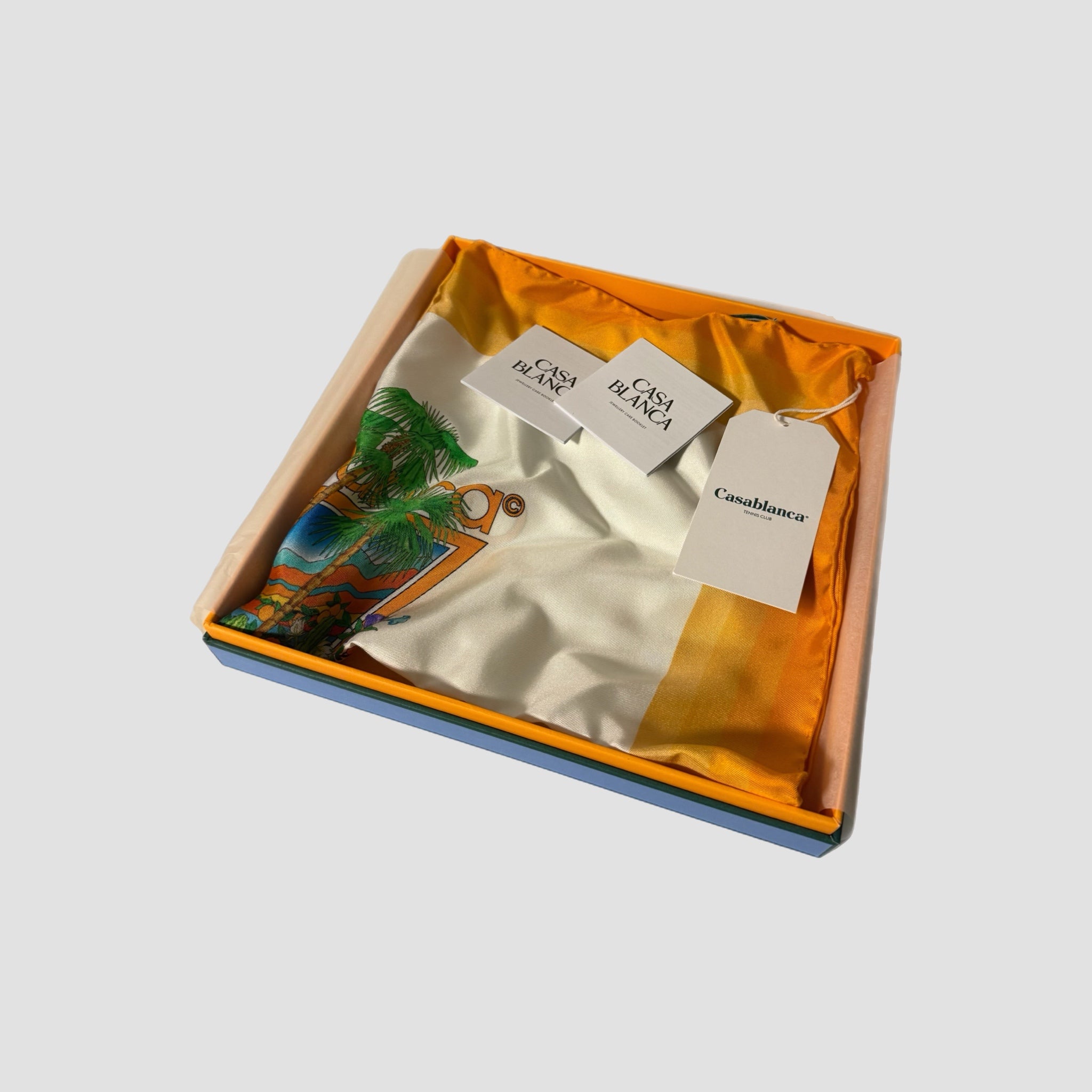 Casablanca Silk Twill Palm Springs Scarf Orange