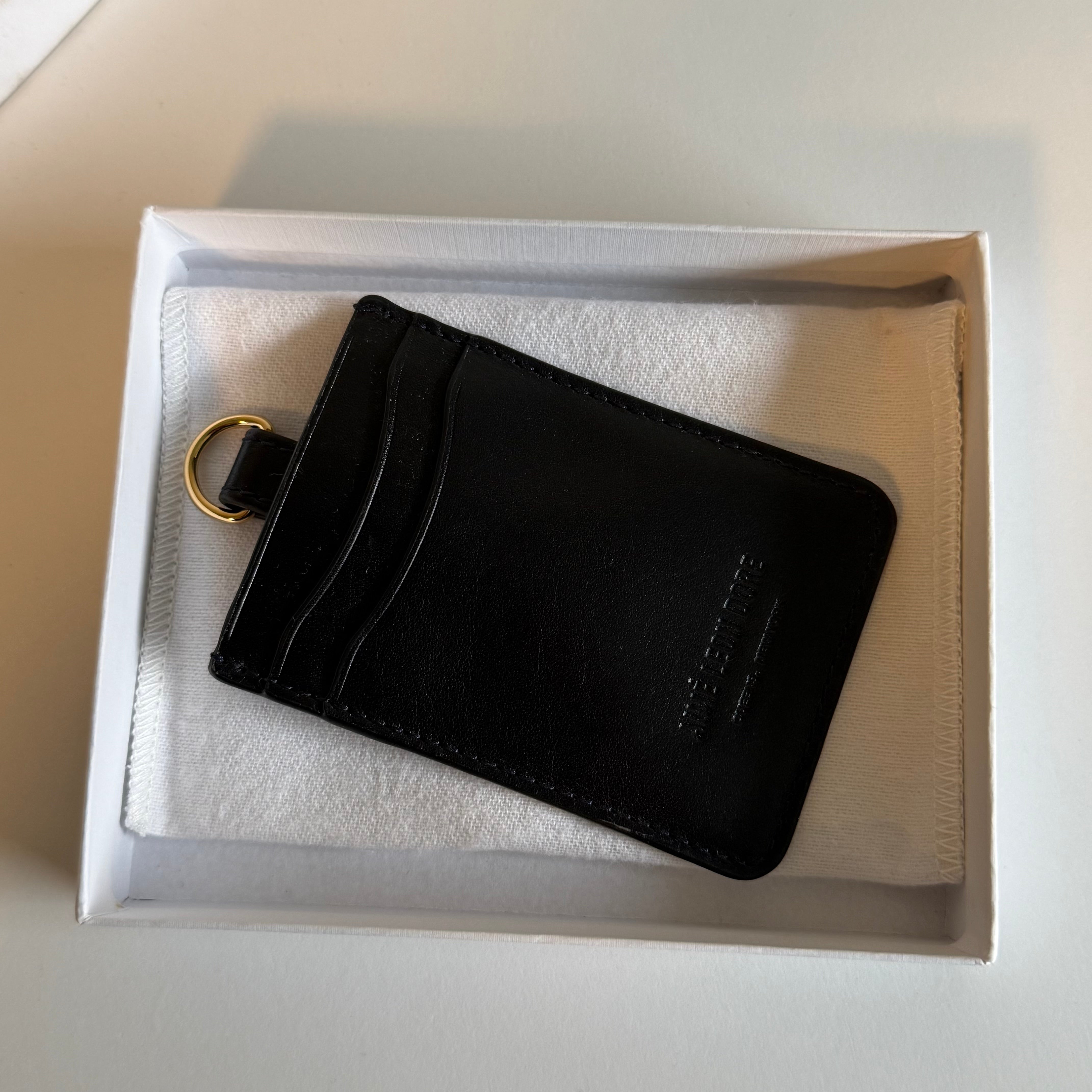 Aime Leon Dore Debossed Logo Leather Card Holder Marine