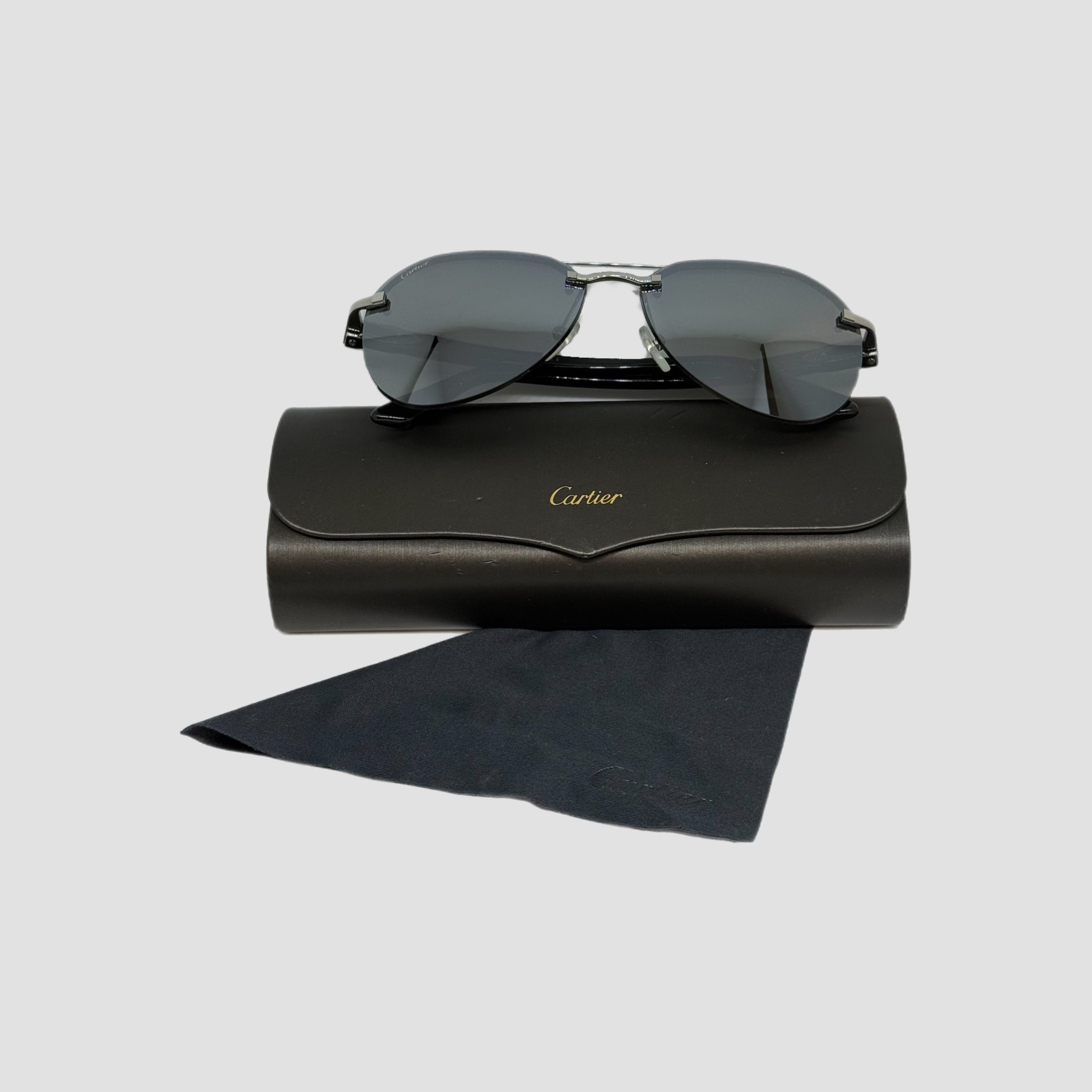 Mens Cartier Frameless Aviator Sunglasses