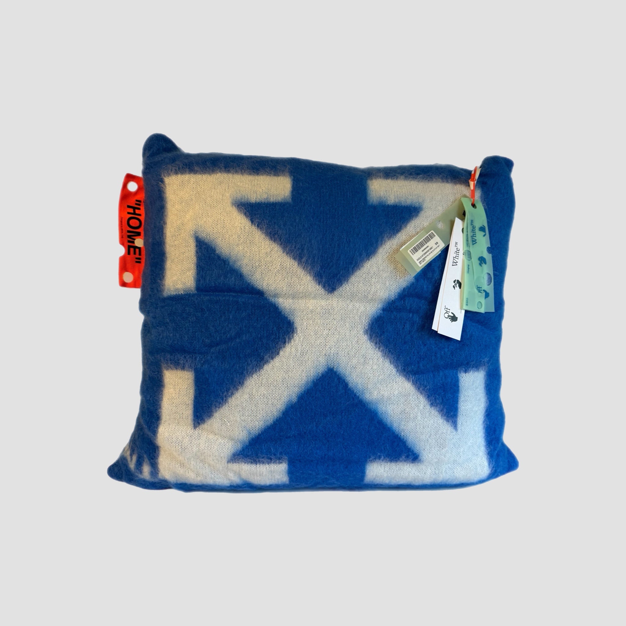 Off-White Pillow Arrow Design Blue White