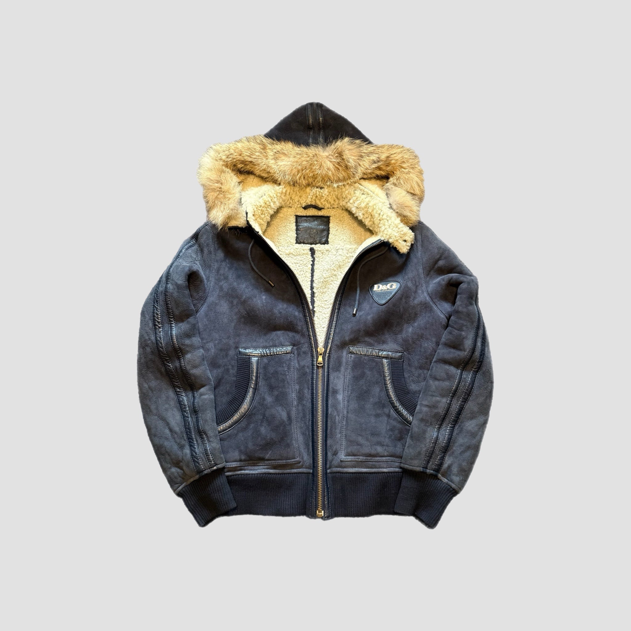 D&G Lambskin Suede Hooded Jacket