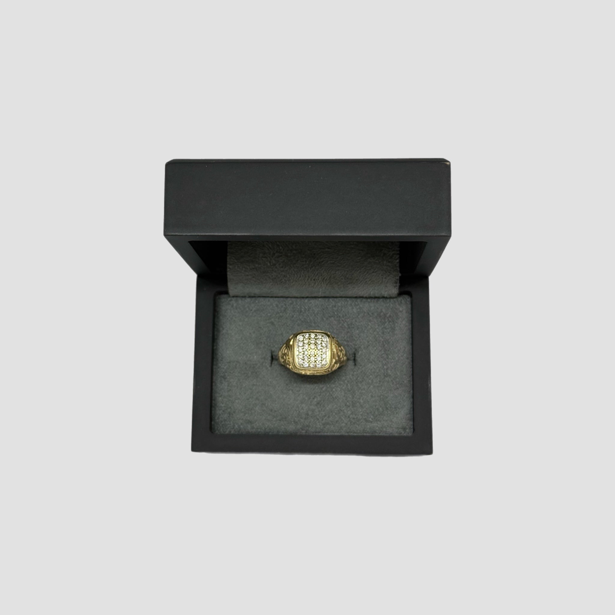 9ct Diamond Cluster Signet Ring