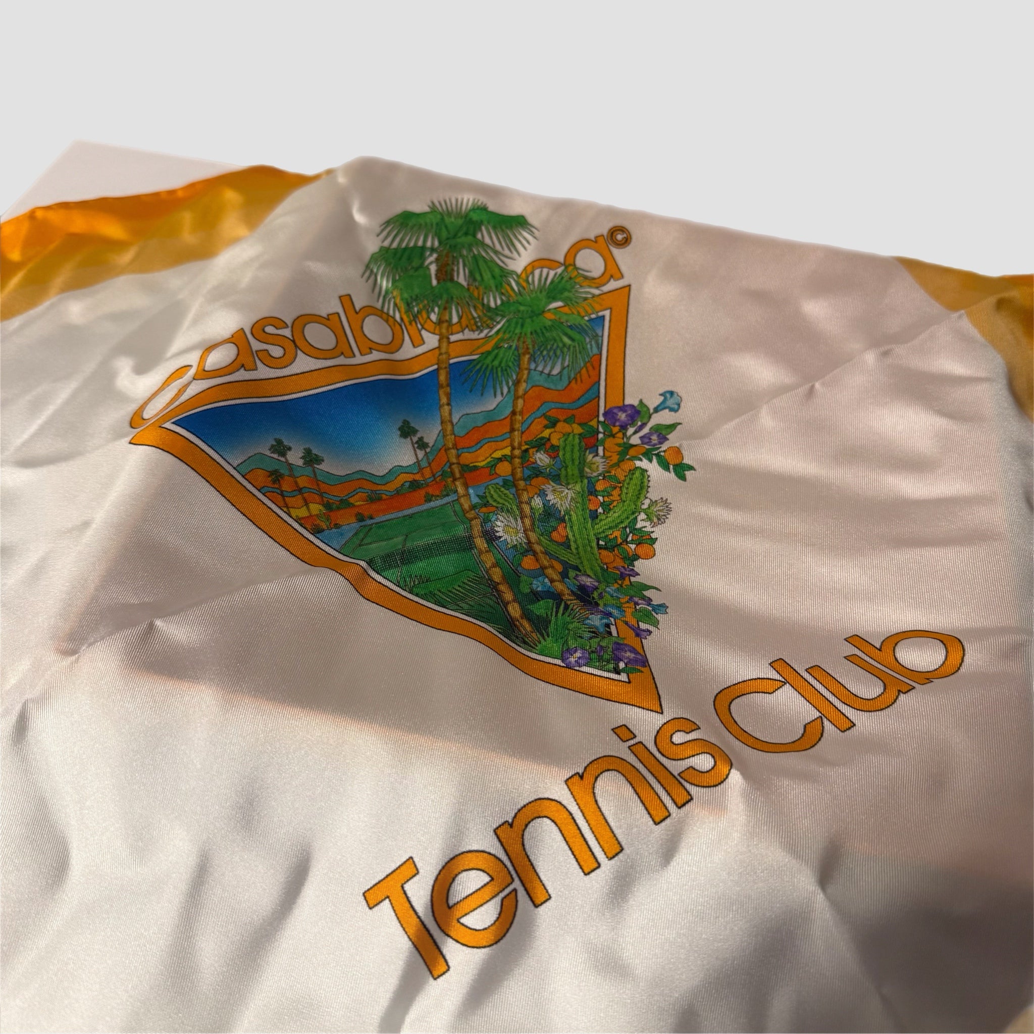 Casablanca Silk Twill Palm Springs Scarf Orange