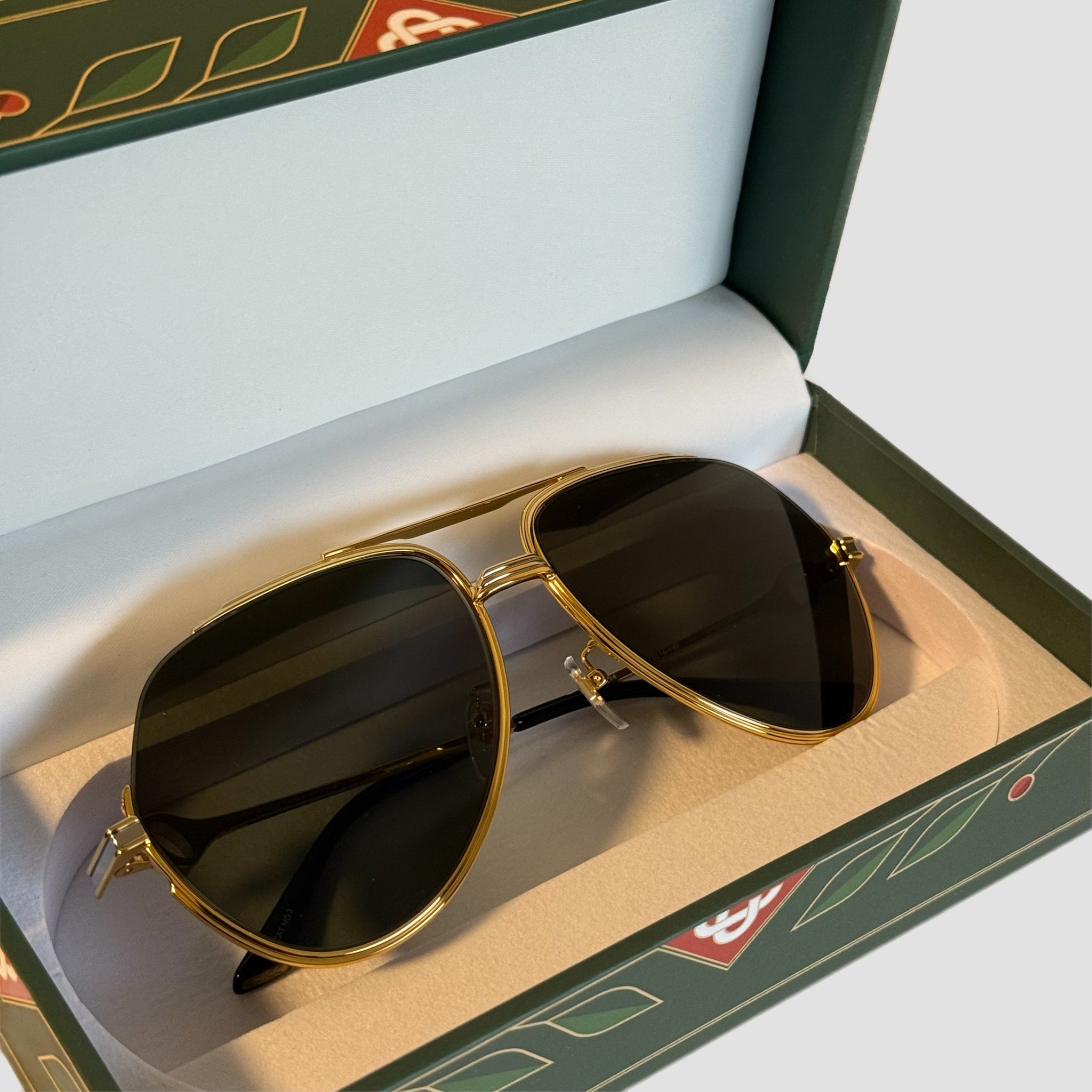 Casablanca Stainless Steel Aviator Sunglasses