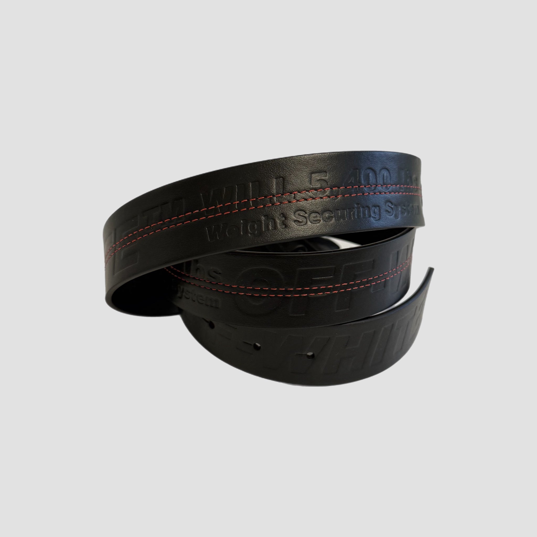 Off-White Black Leather Industrial Belt
