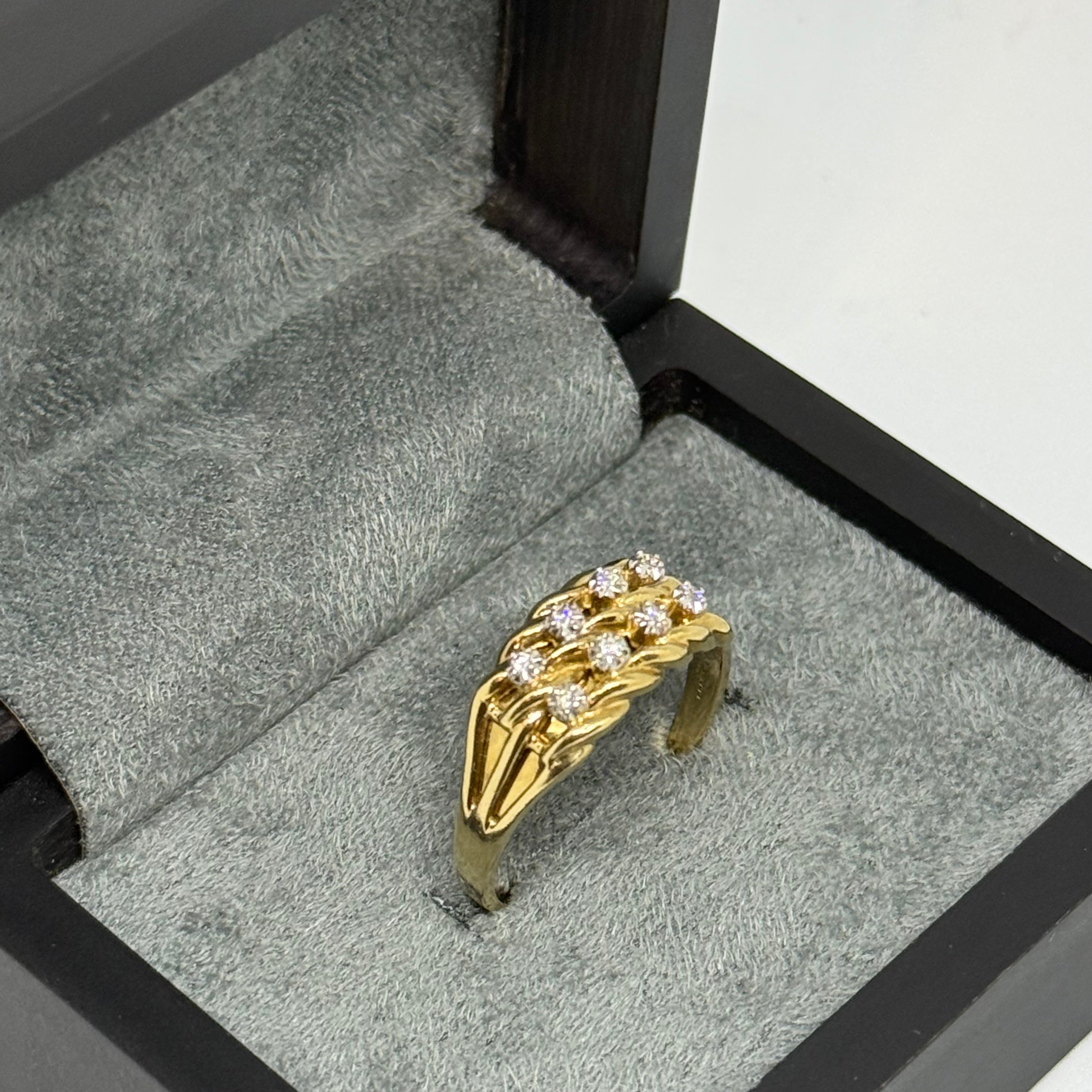 9ct Diamond Set Keeper Ring