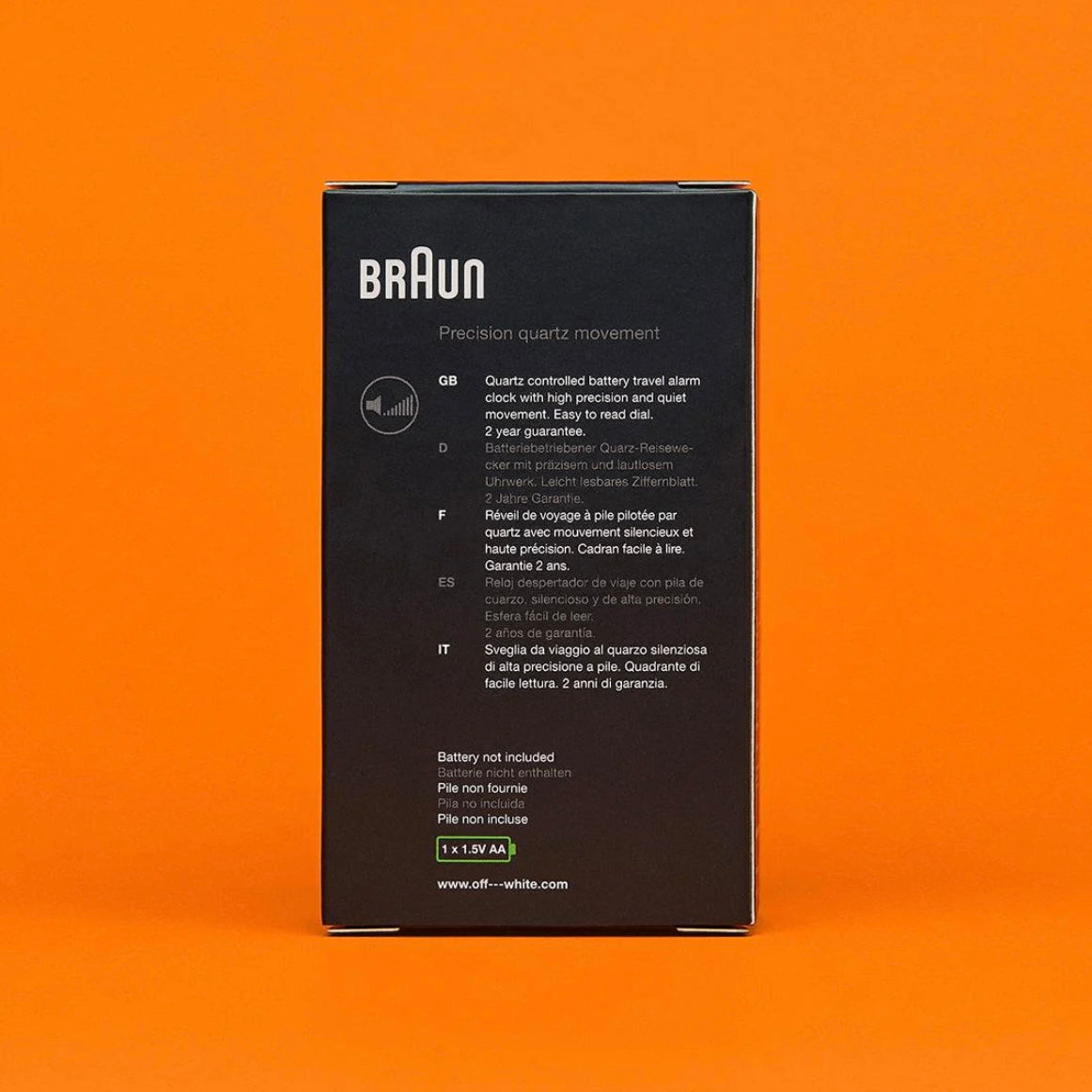 Off-White™ x Braun Limited Edition Classic Travel Analogue Alarm Clock