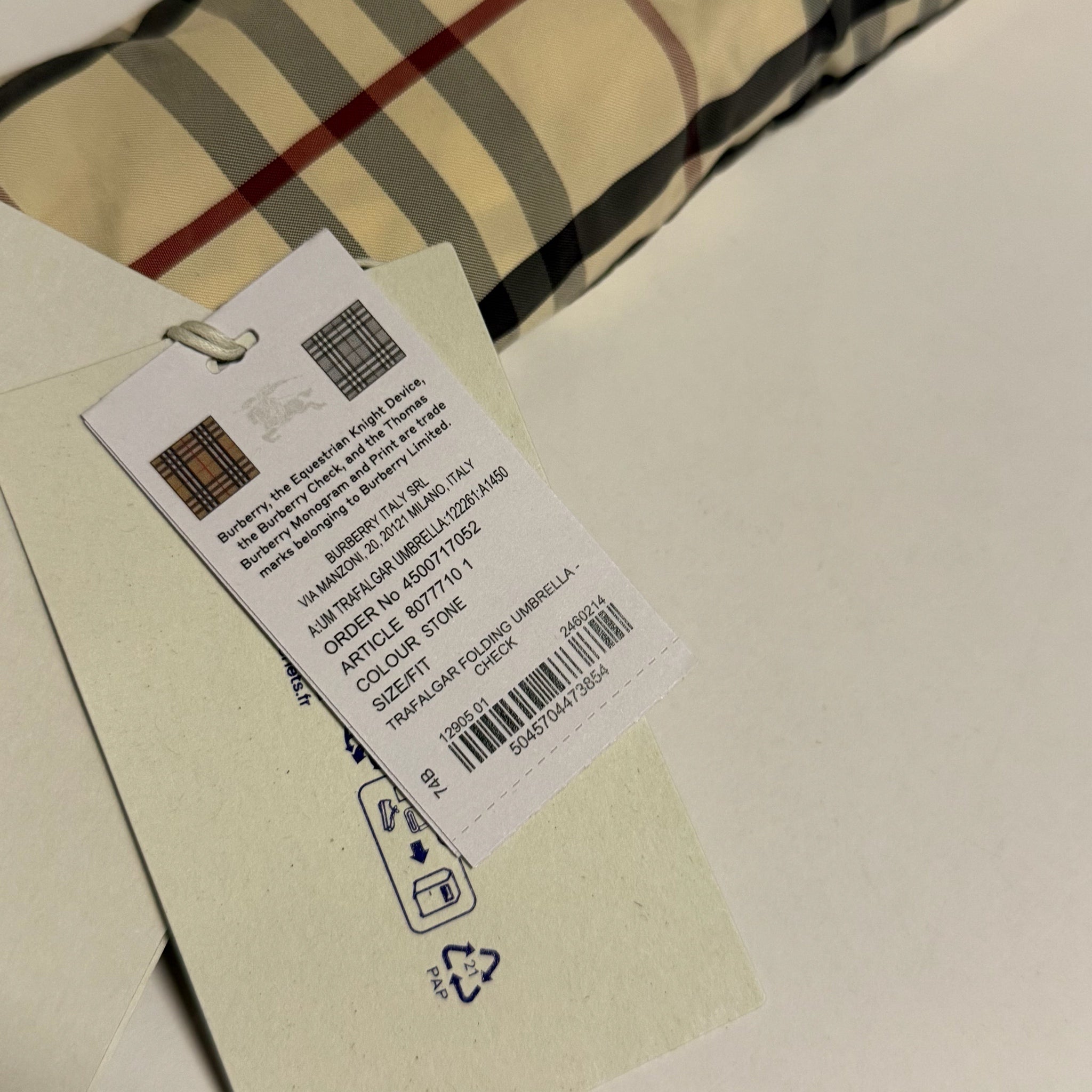 Burberry Check Folding Umbrella