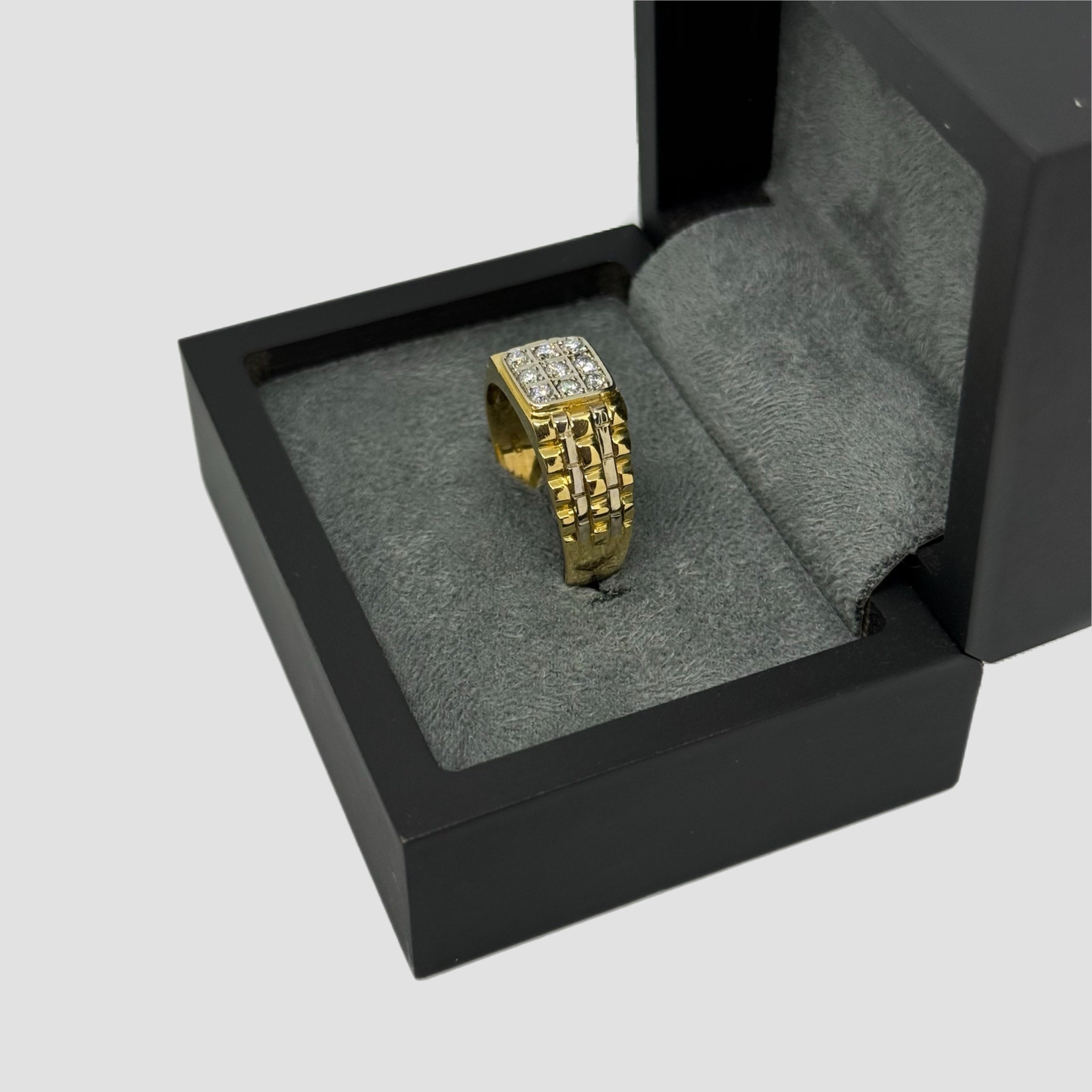 18ct Diamond Rolex Style Signet Ring