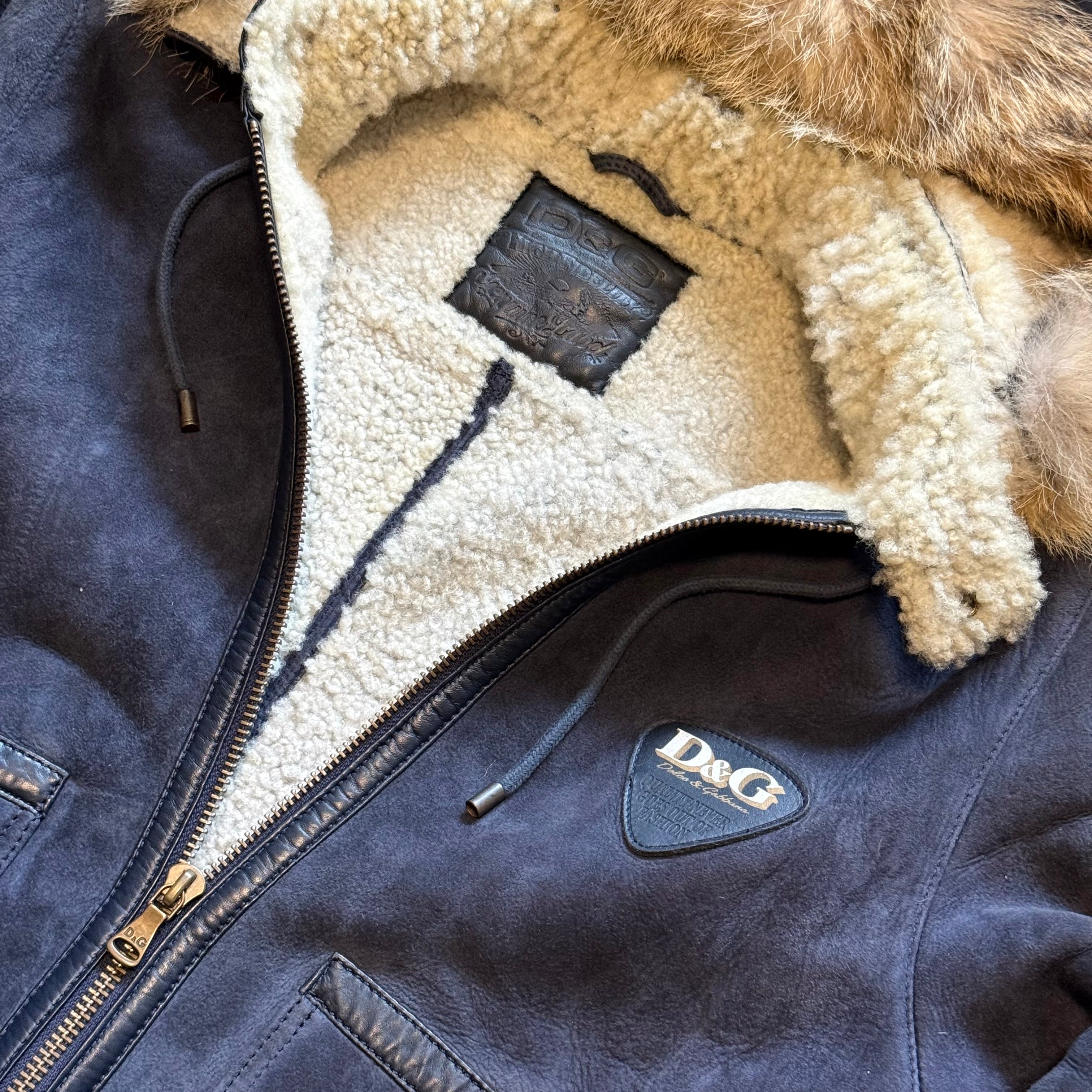 D&G Lambskin Suede Hooded Jacket