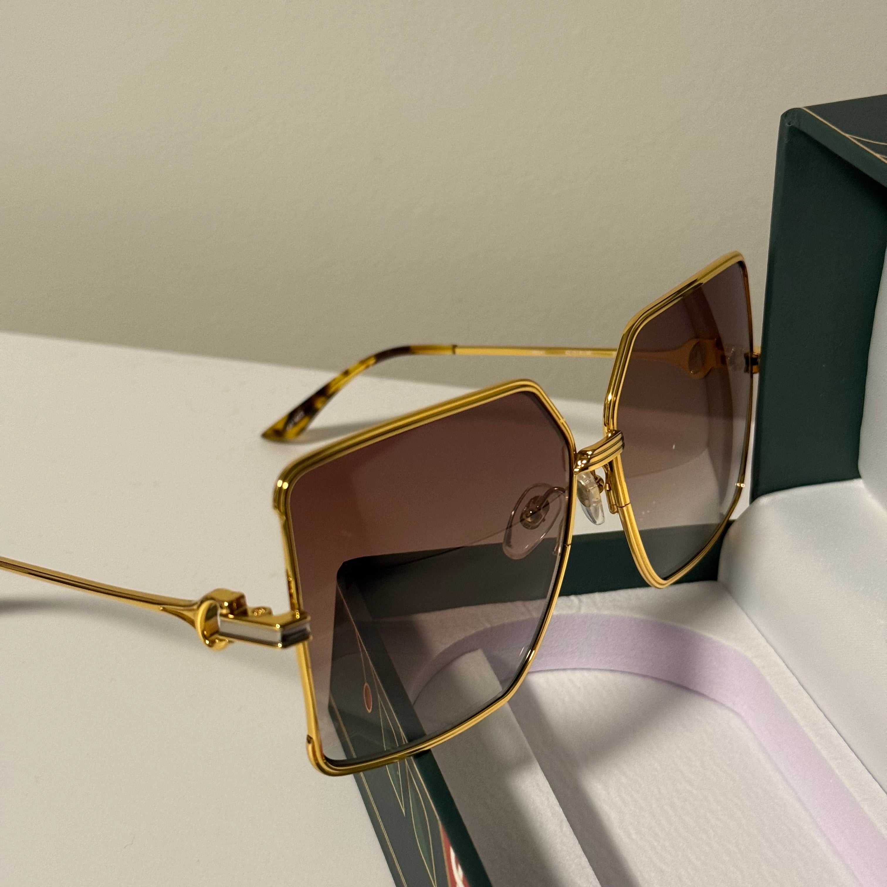 Women’s Casablanca Stainless Steel Square Brown Gradient Sunglasses