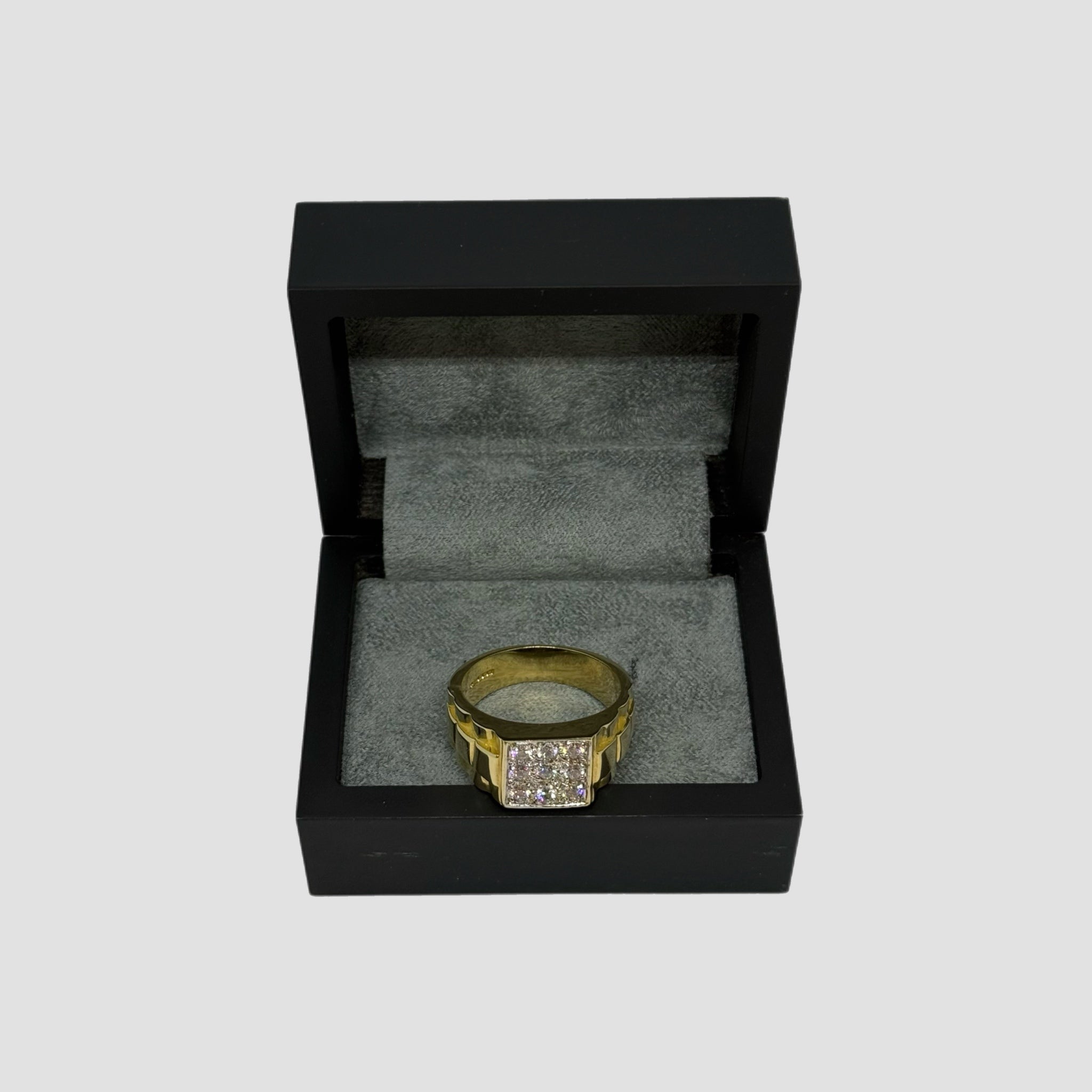 9ct Rolex Style CZ Signet Ring