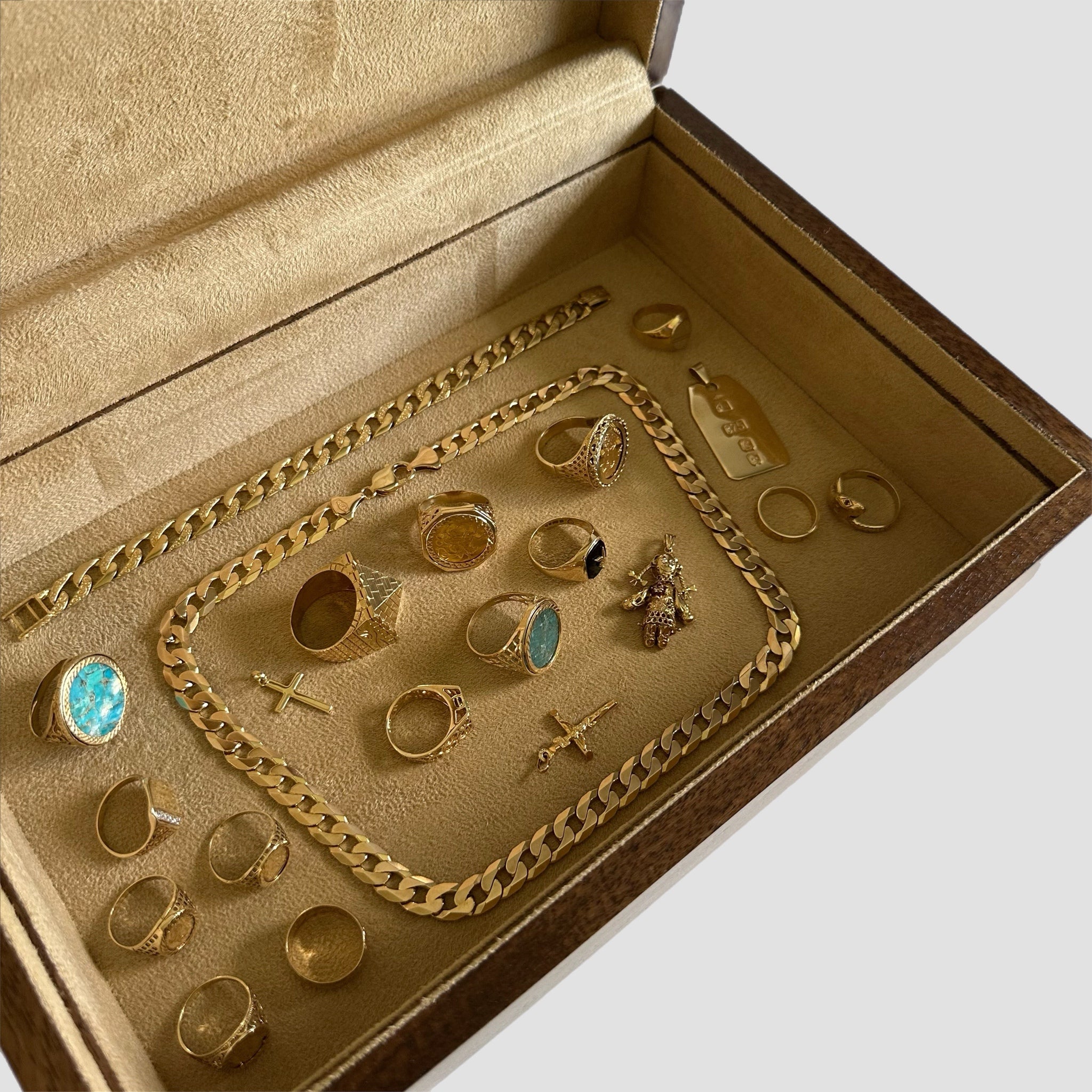 Handmade Walnut Jewellery Box Organiser
