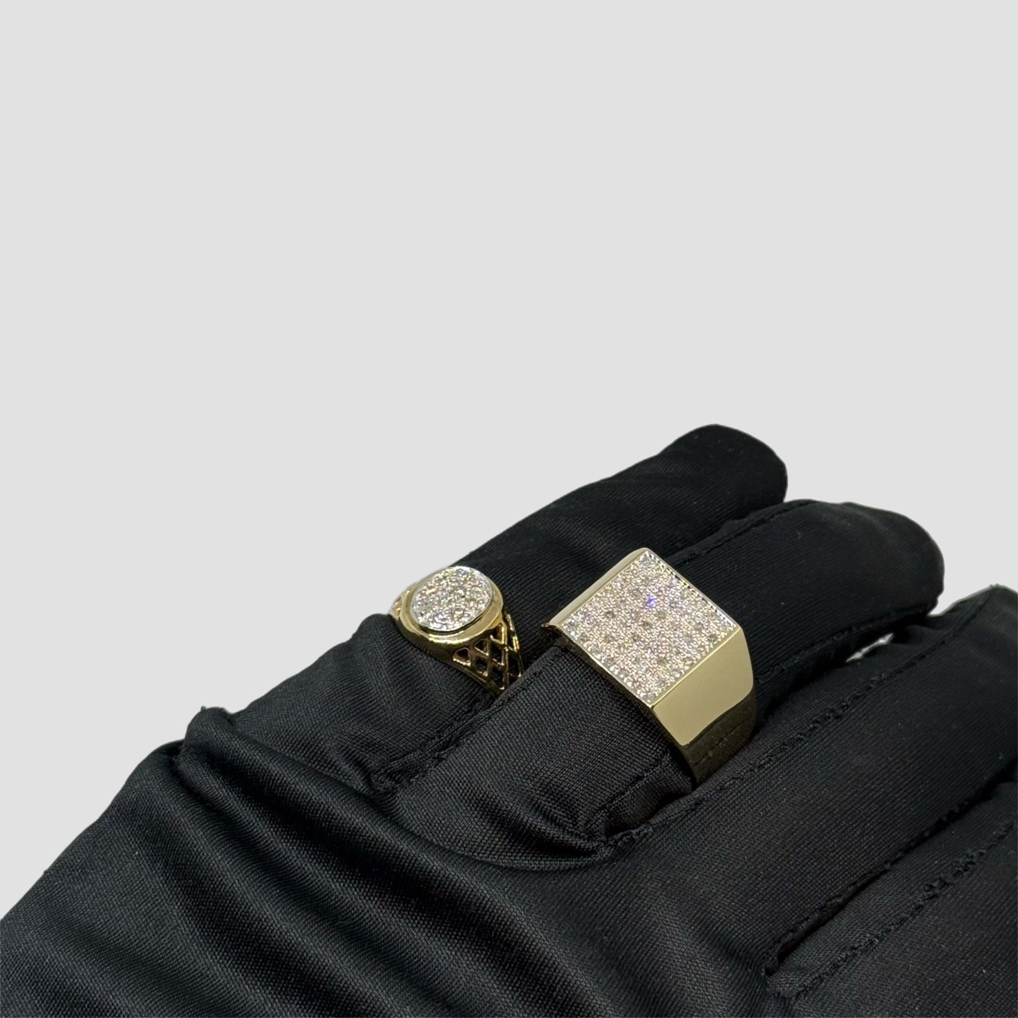 9ct Diamond Cluster Signet Ring