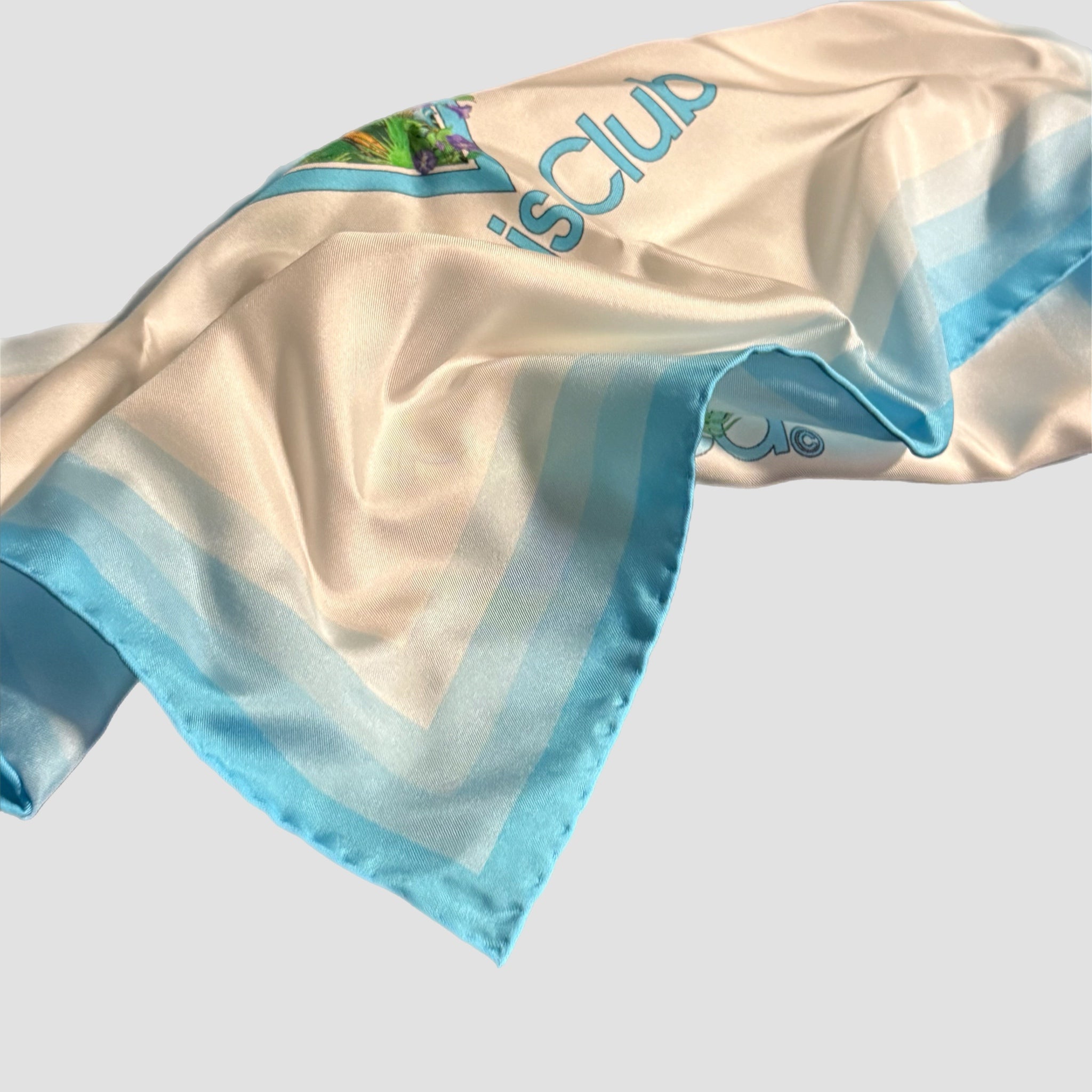 Casablanca Silk Twill Palm Springs Scarf Blue