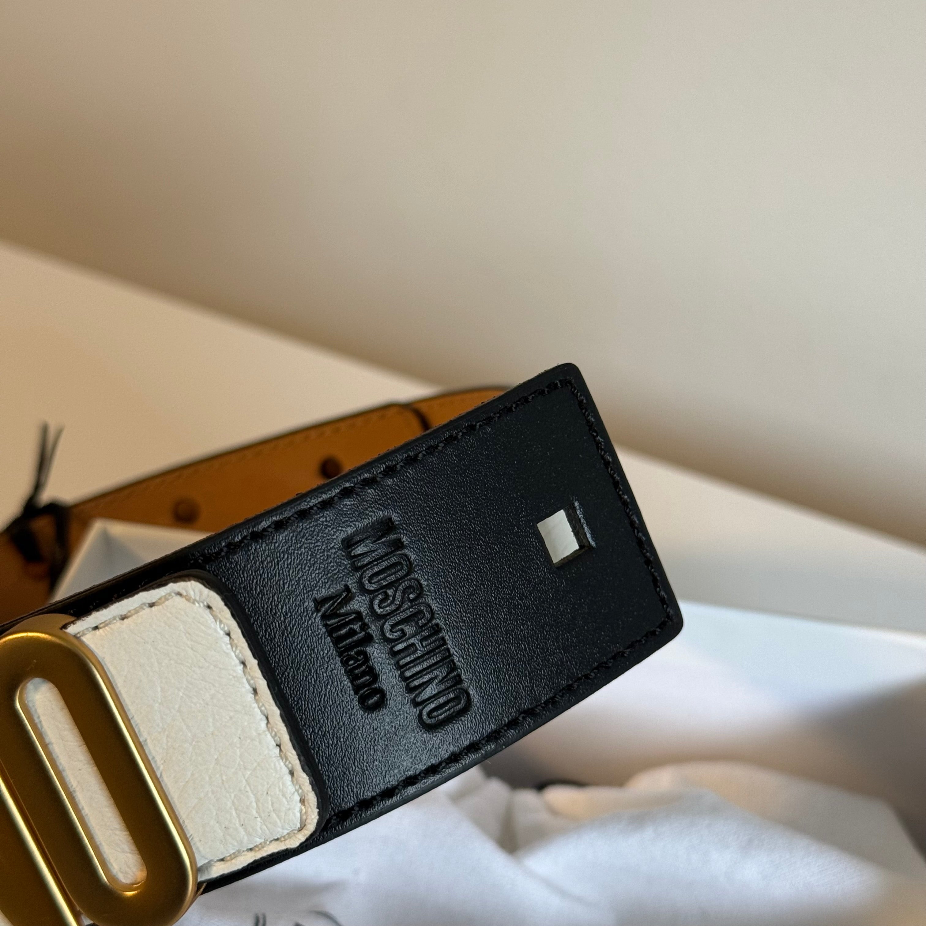 Moschino Leather Belt Size 54