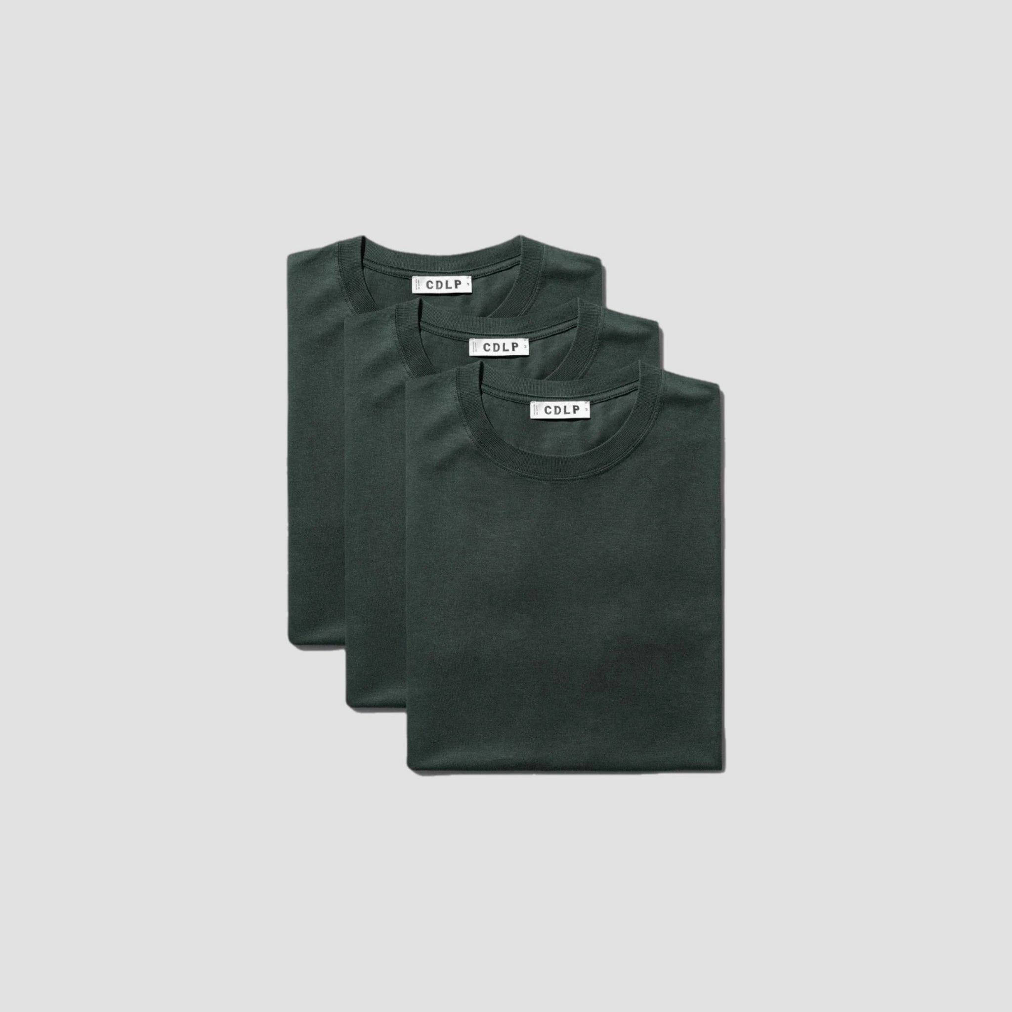 CDLP Lyocell Crew Neck Army Green T-Shirt (3 Pack)