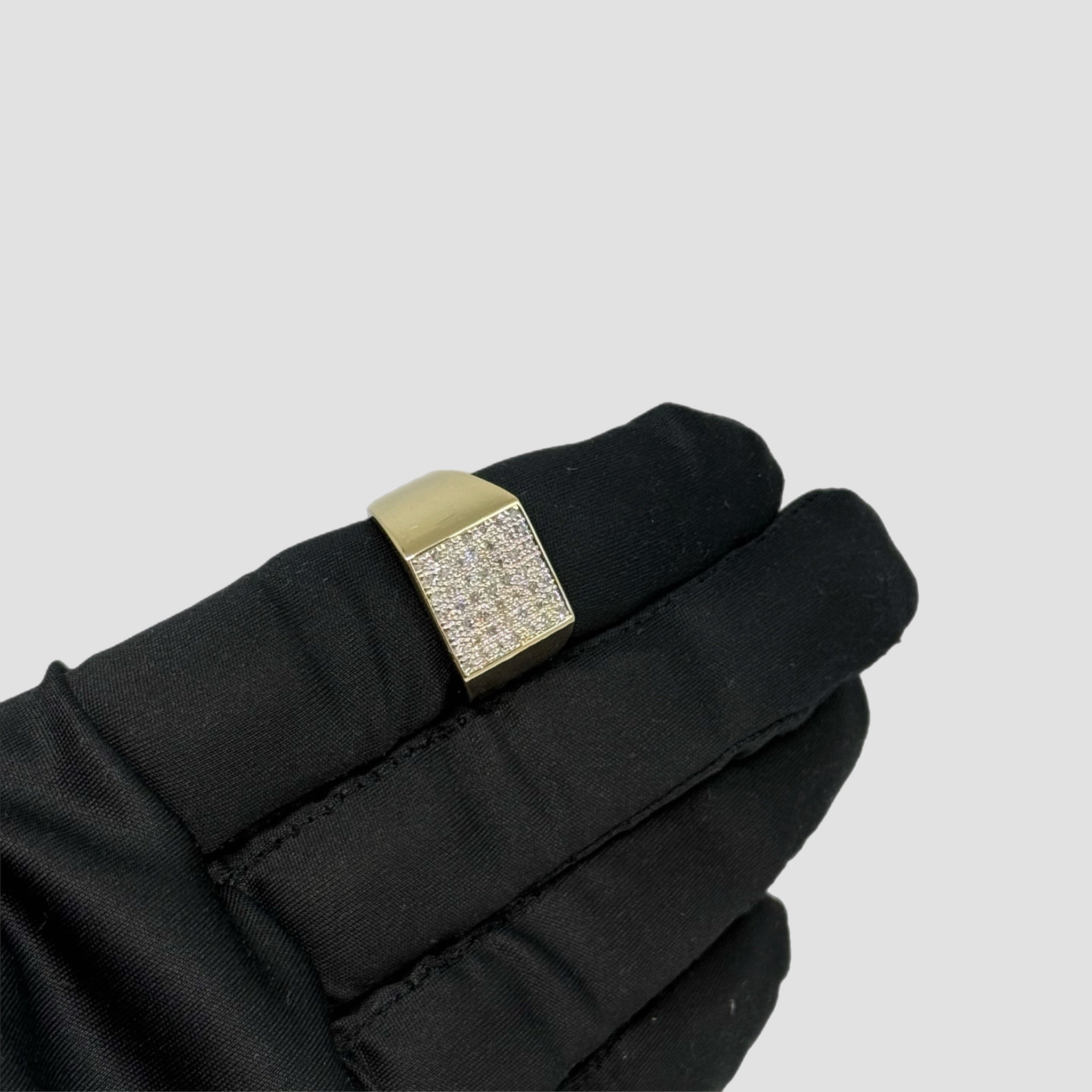 9ct Diamond Cluster Signet Ring