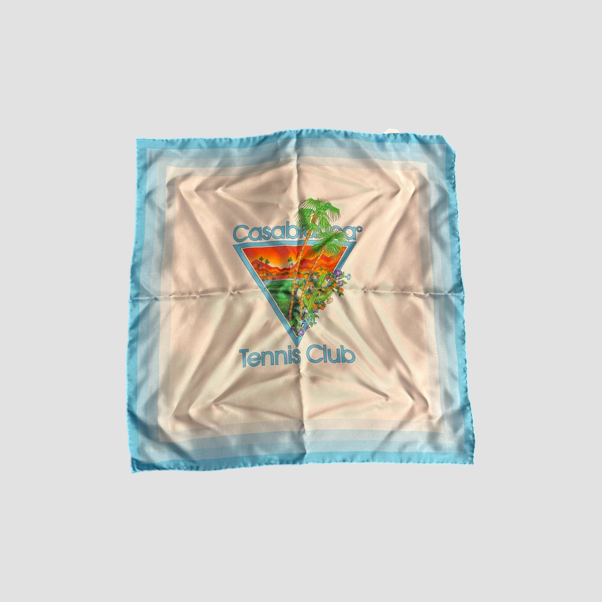 Casablanca Silk Twill Palm Springs Scarf Blue