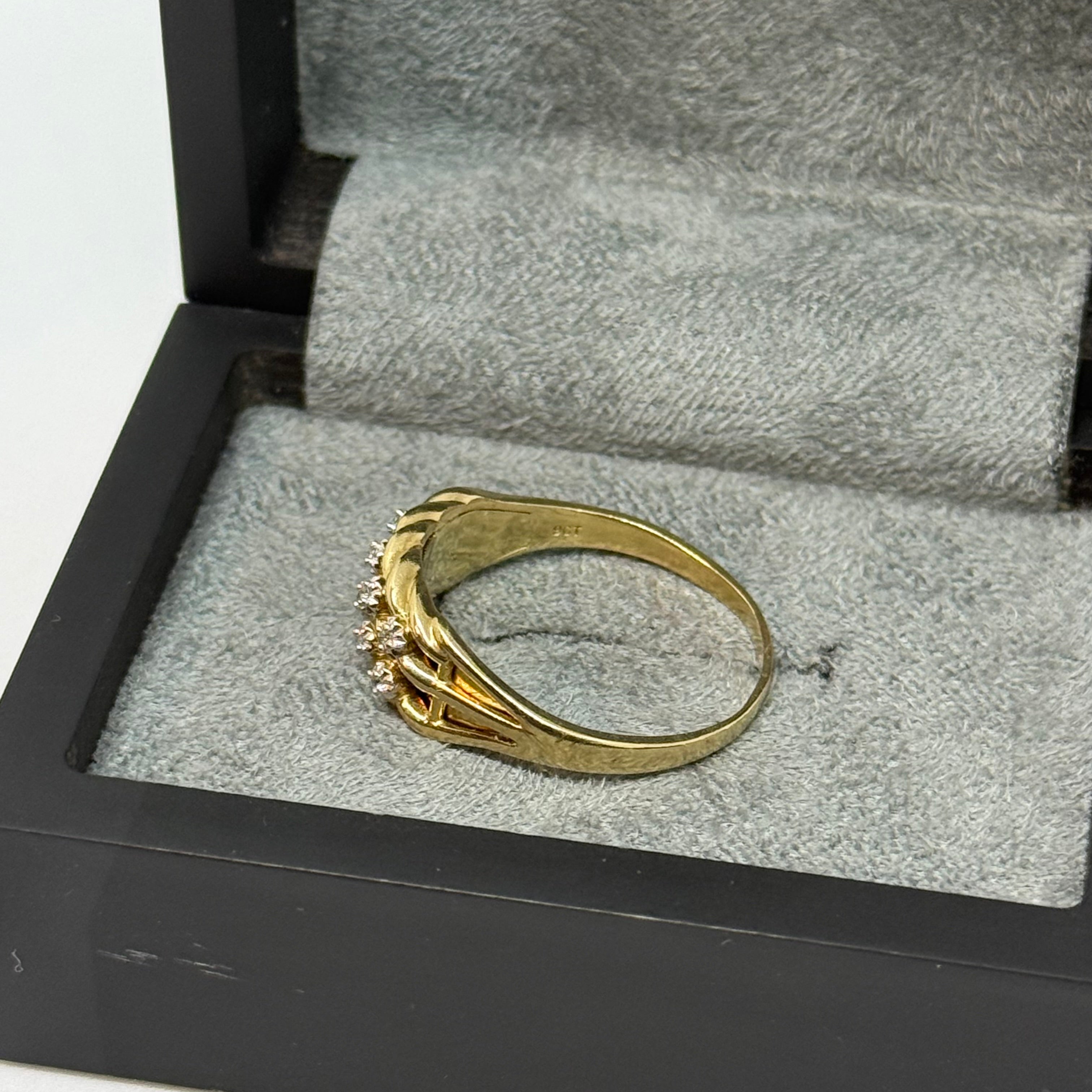 9ct Diamond Set Keeper Ring
