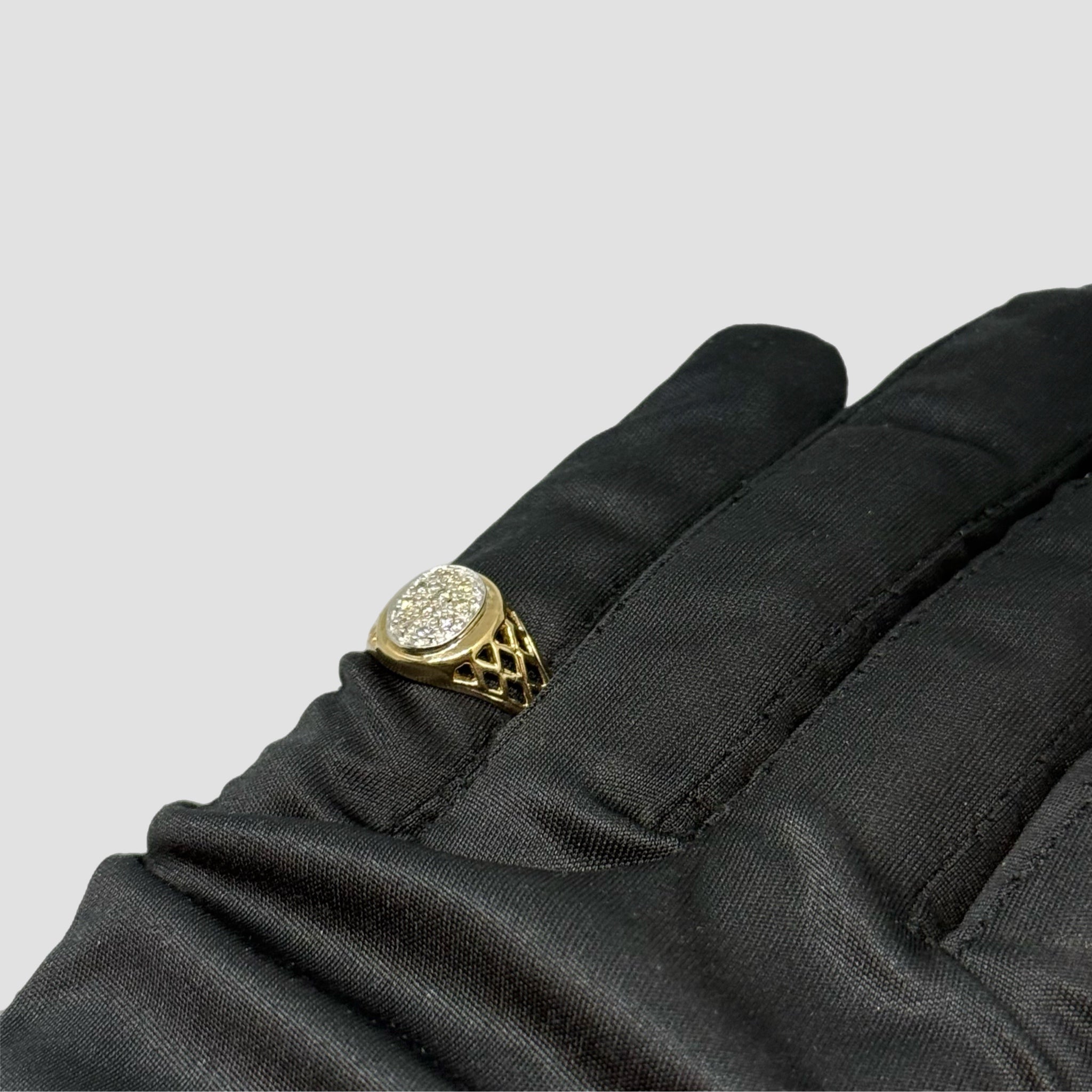 9ct Diamond Cluster Signet Ring