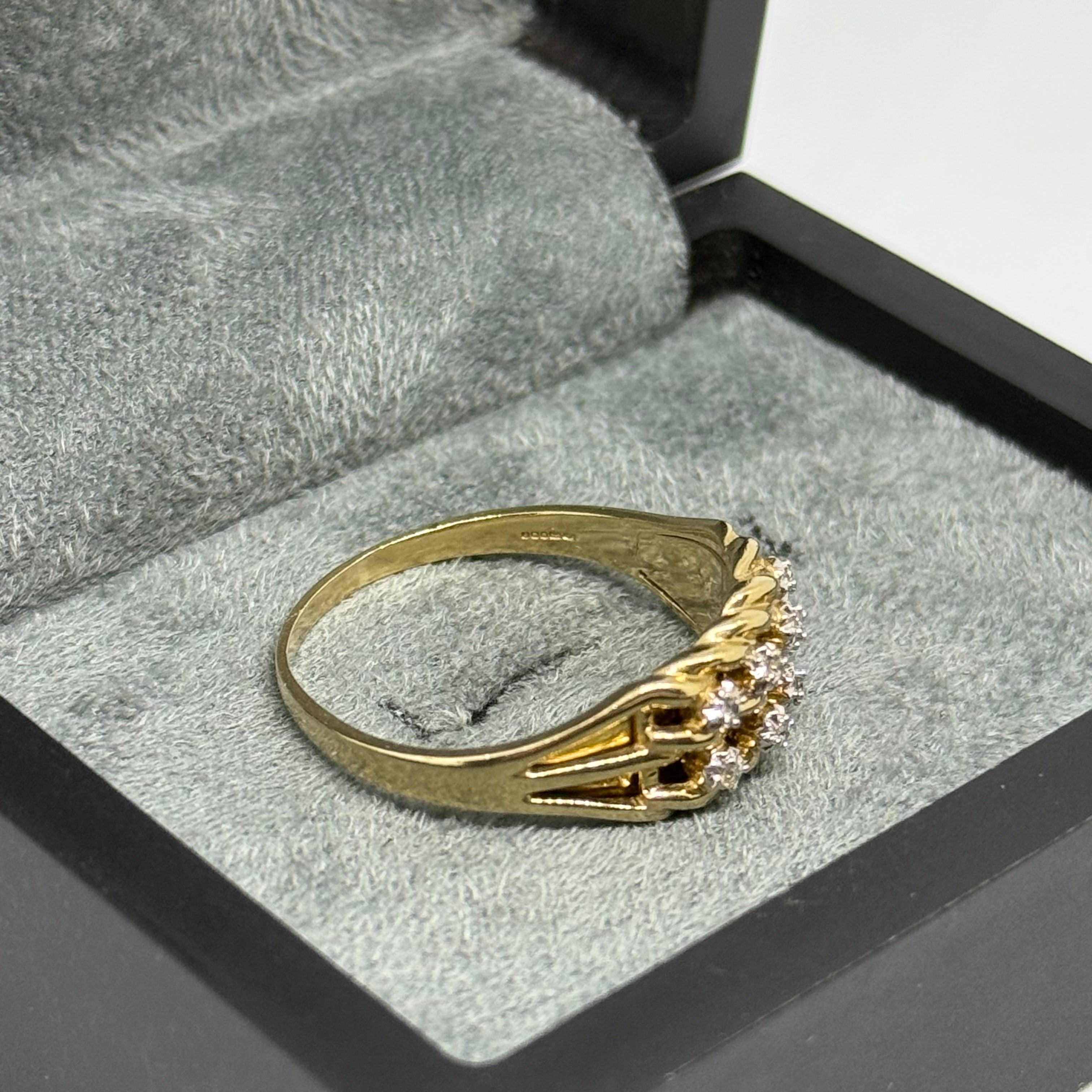 9ct Diamond Set Keeper Ring