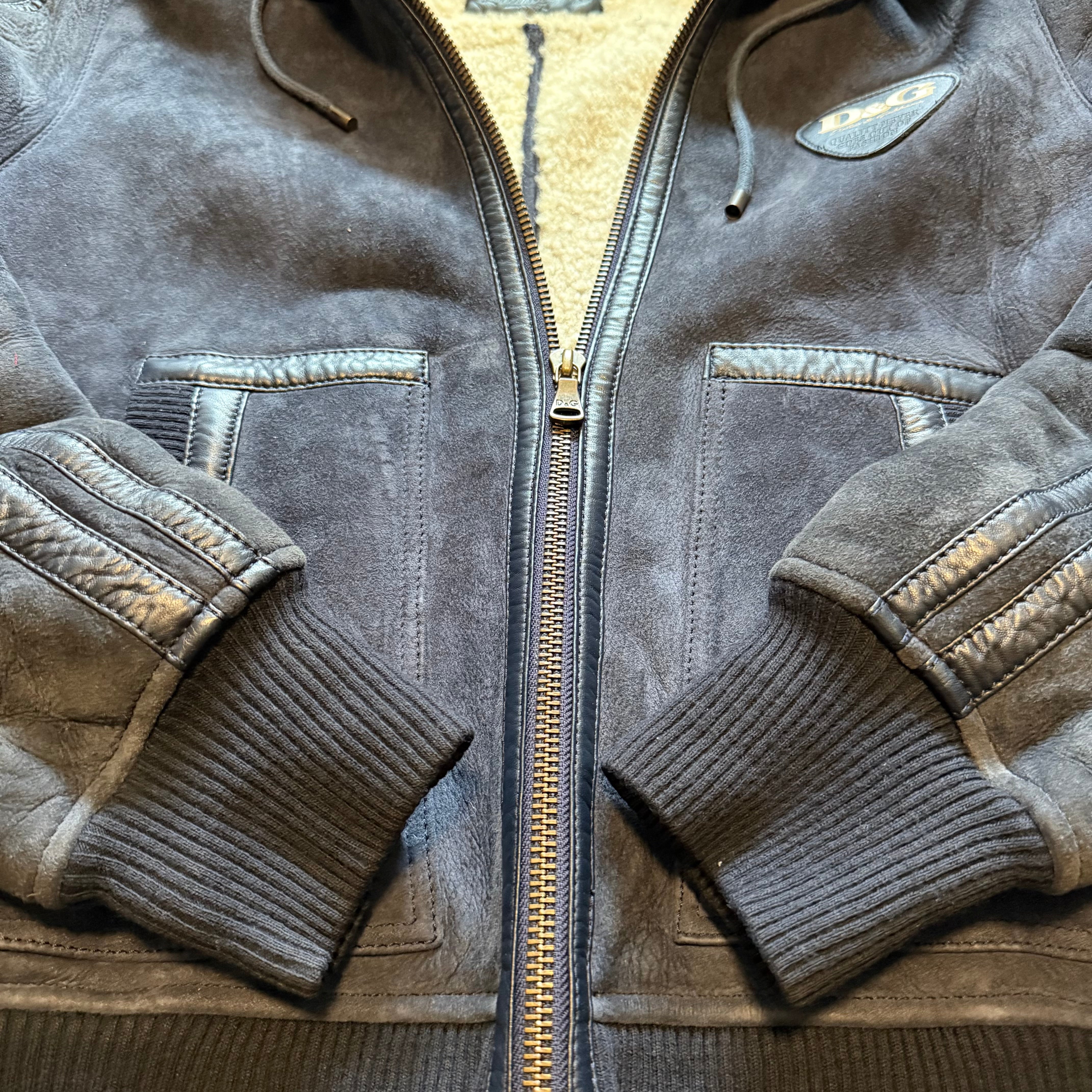 D&G Lambskin Suede Hooded Jacket