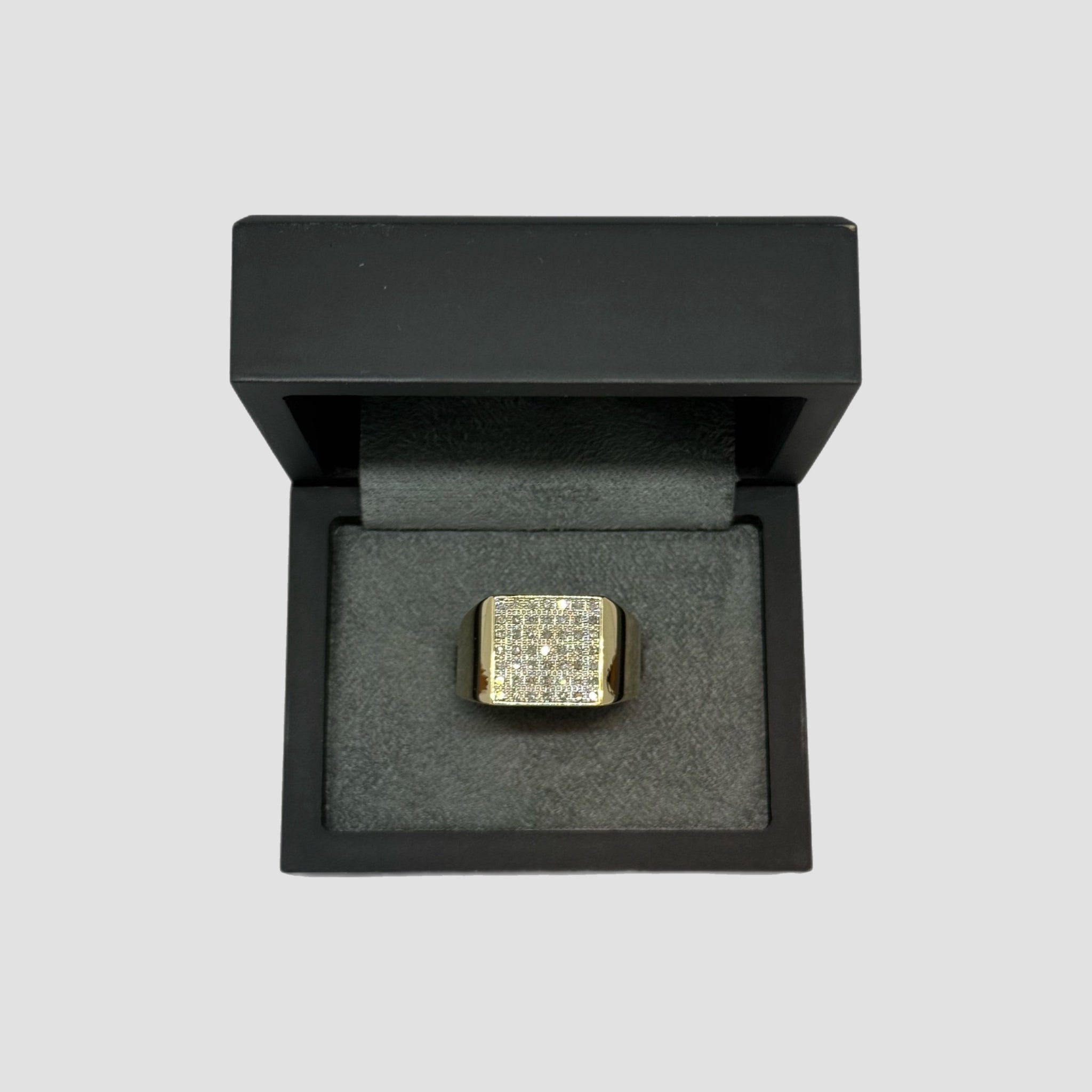 9ct Diamond Cluster Signet Ring