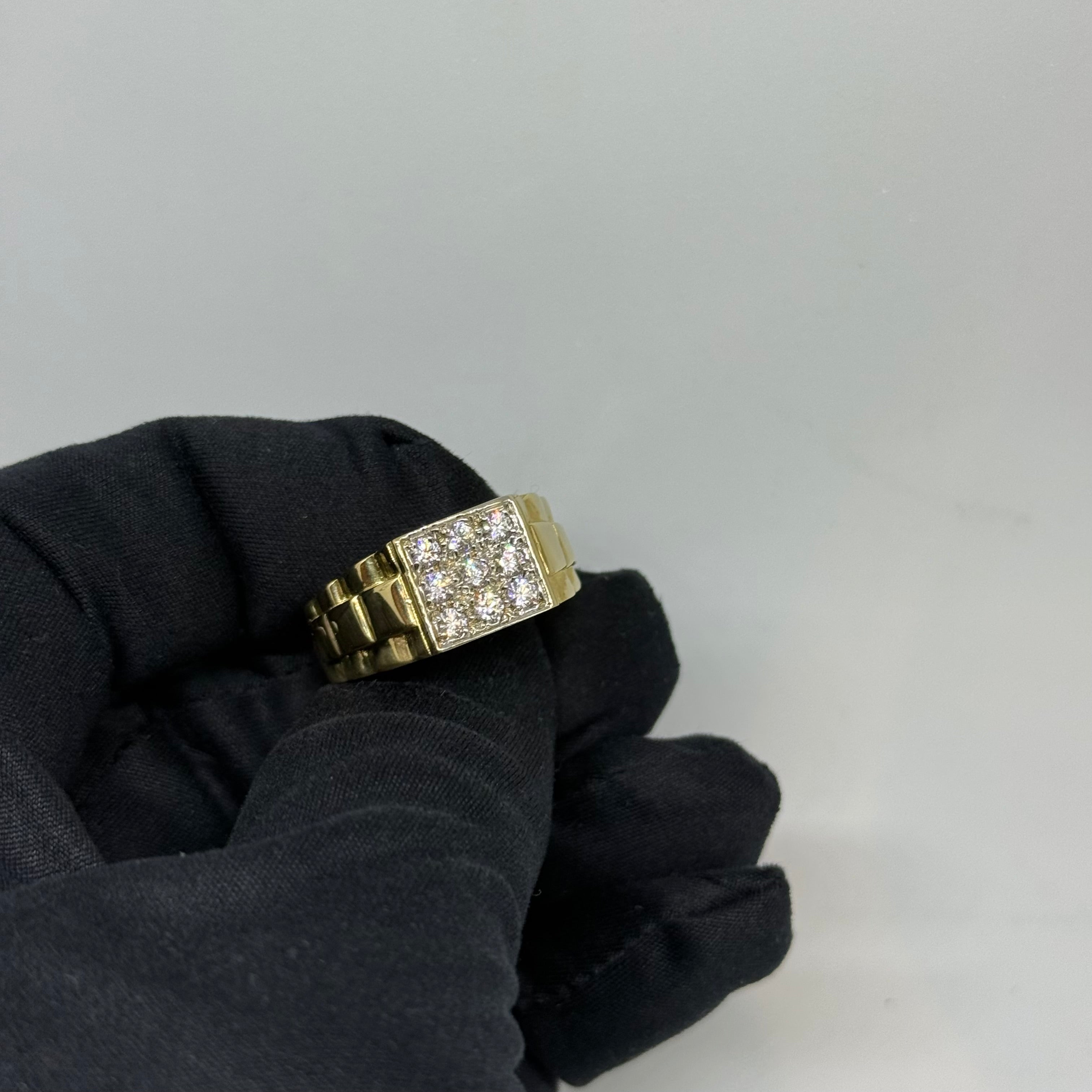 9ct Rolex Style CZ Signet Ring