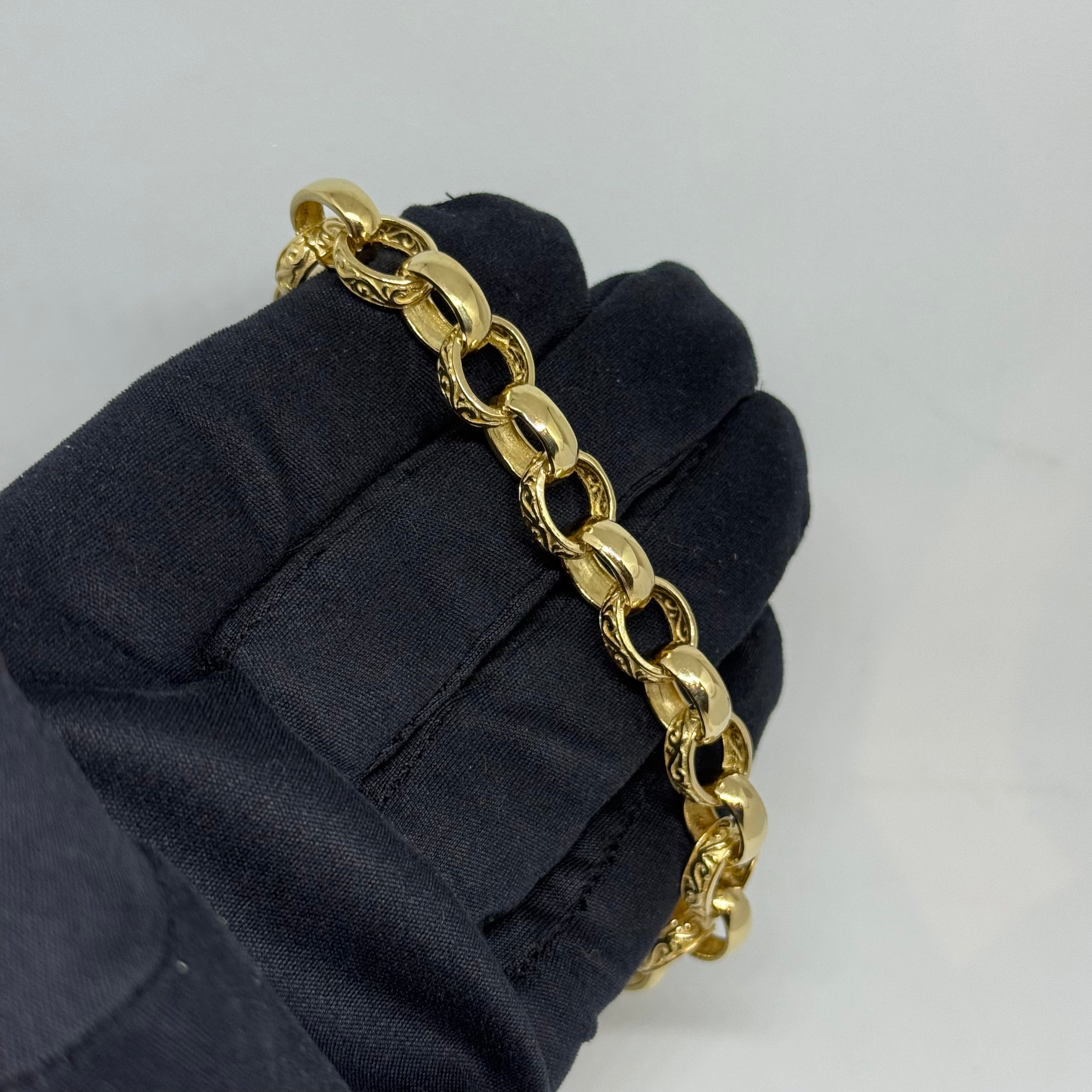 9ct Half Pattern Belcher Chain Bracelet